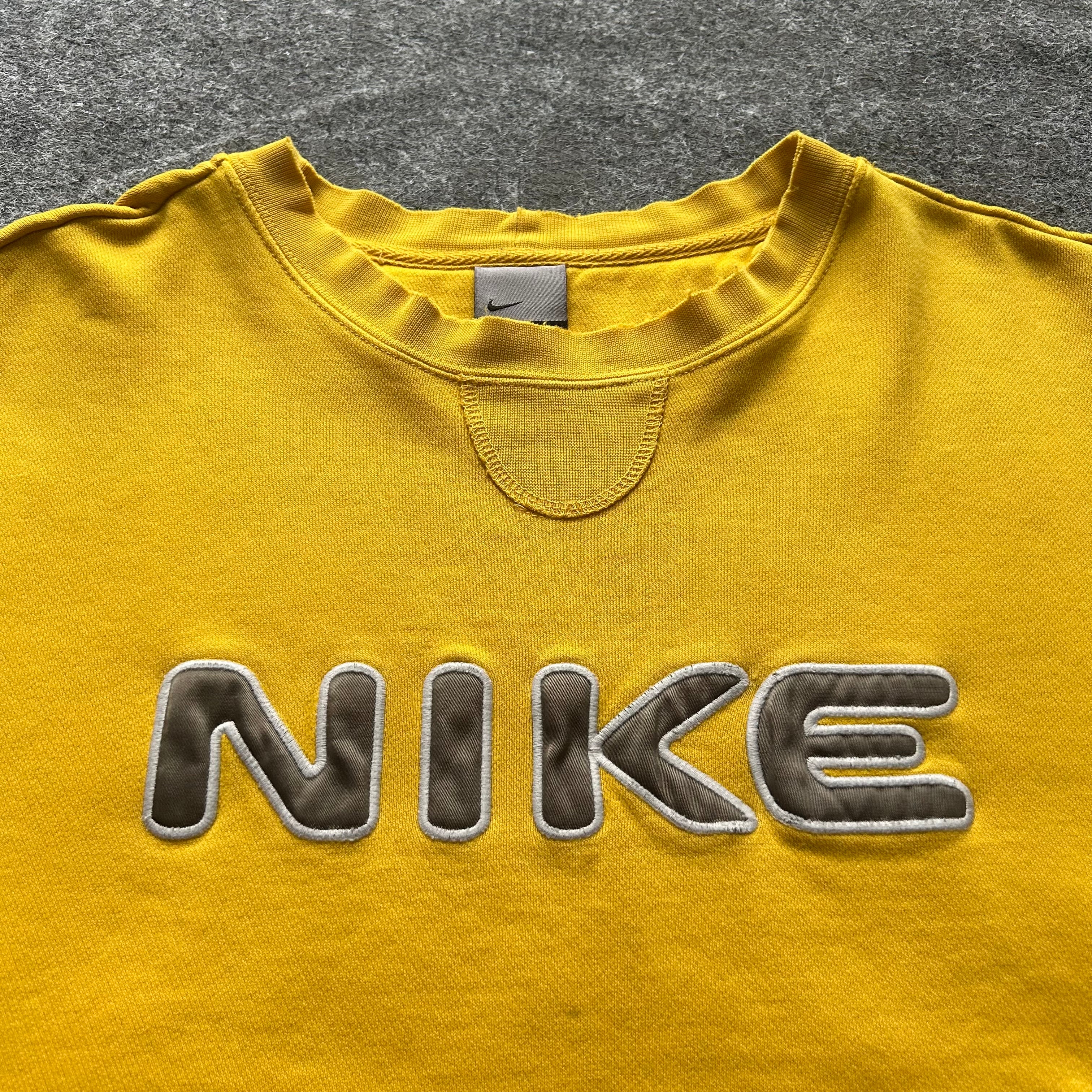 Vintage Nike Yellow Spell Out Crewneck