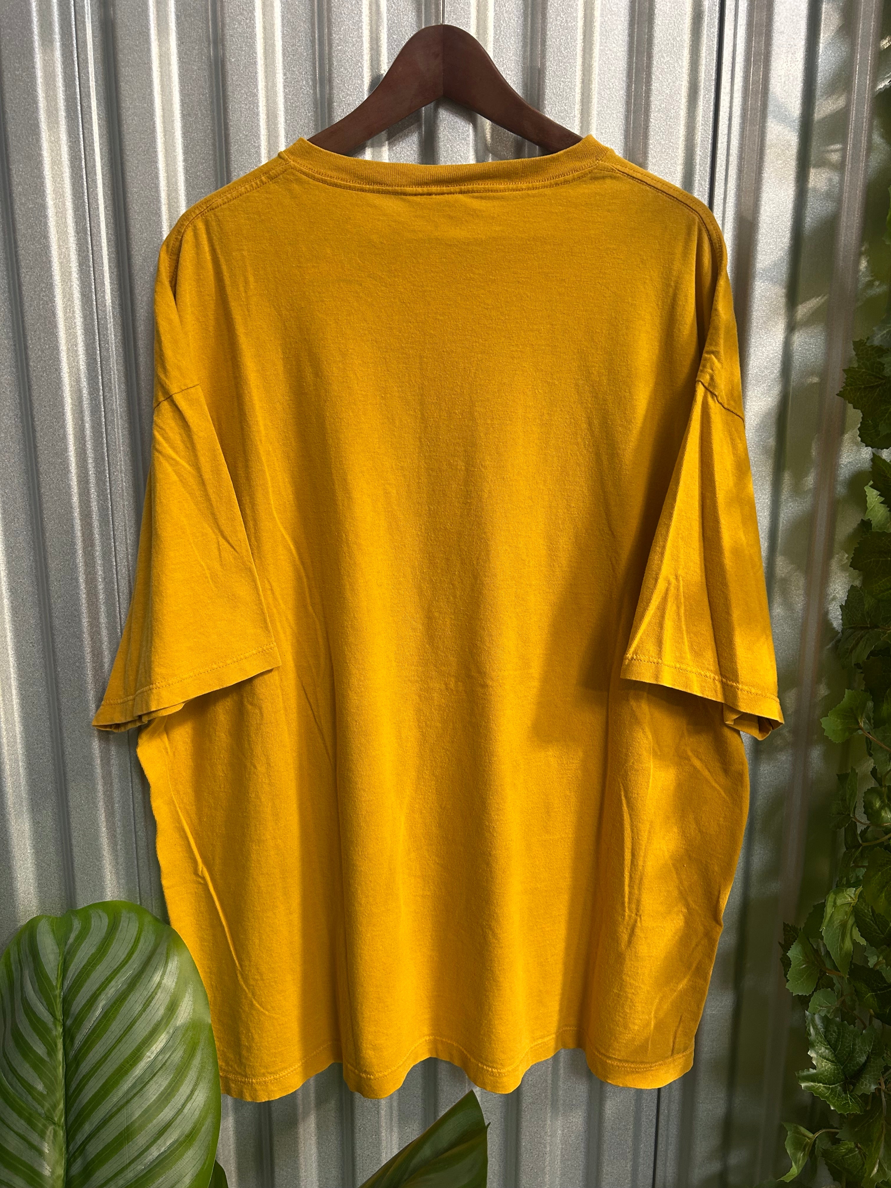 Vintage Nike Yellow & Green Swoosh T-shirt - Size 2XL