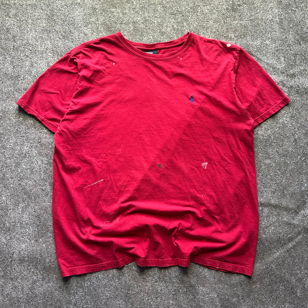 Vintage Distressed Polo Ralph Lauren Red T-shirt