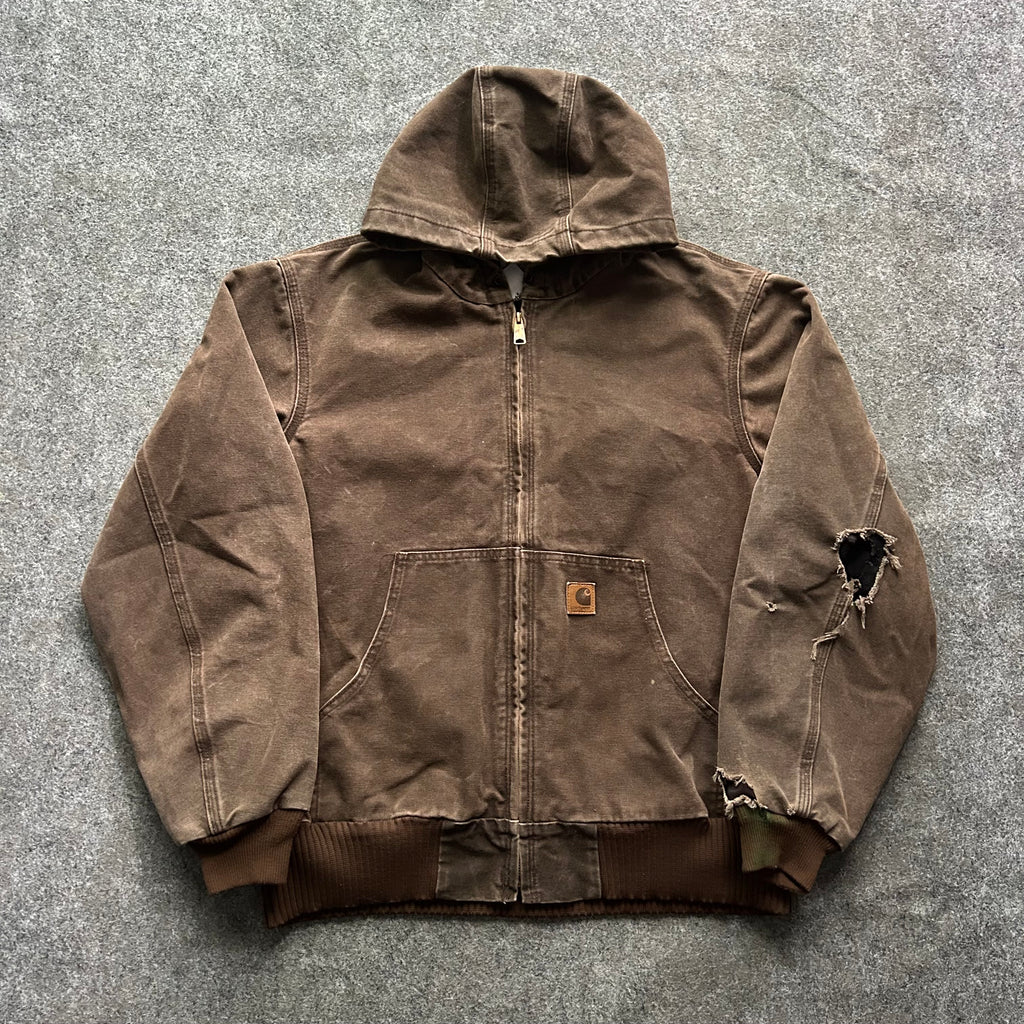 Vintage Distressed Brown Carhartt Hooded Jacket