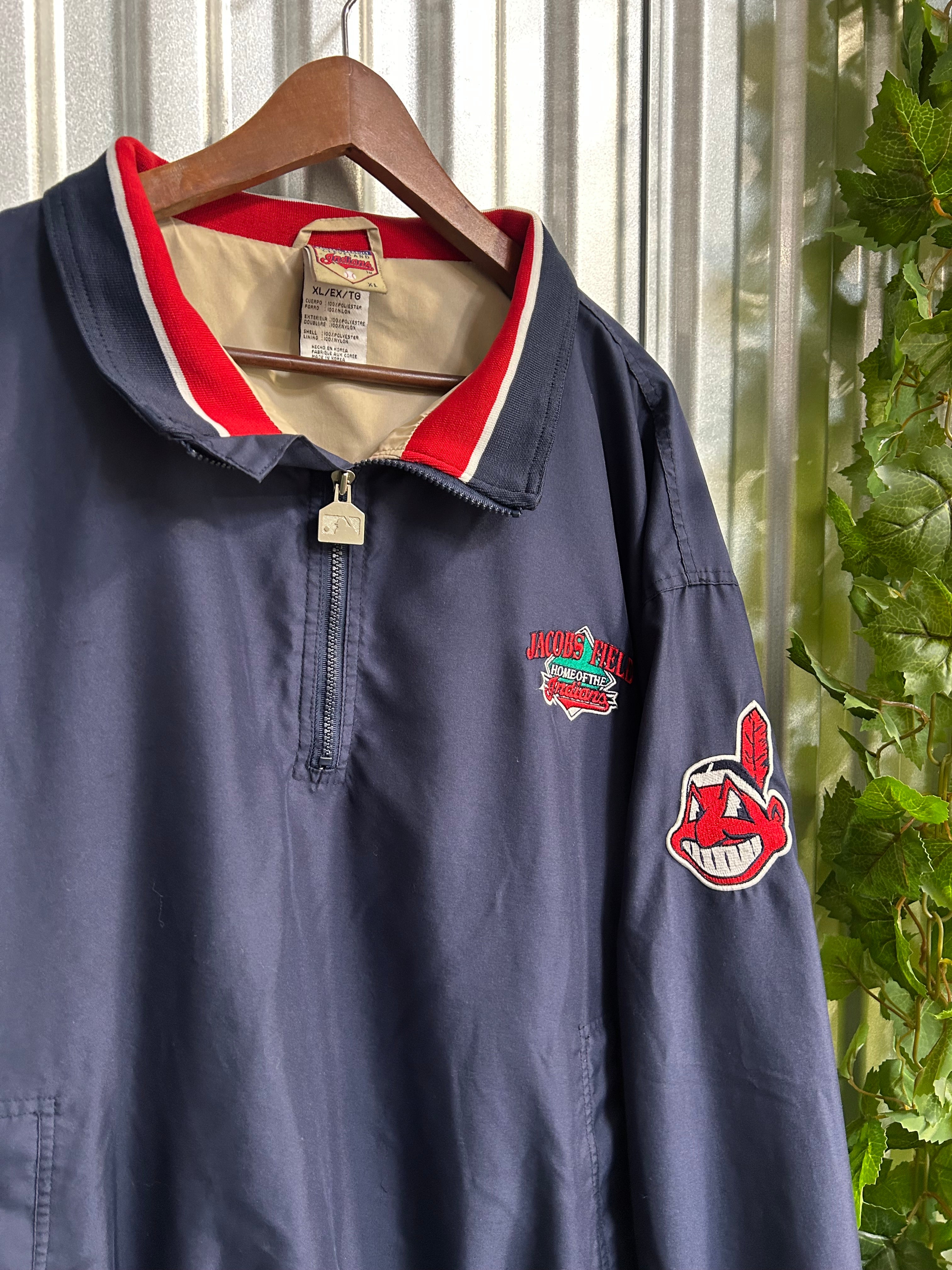 Vintage Cleveland Indians Jacob’s Field Windbreaker Quarter Zip Jacket - Size XL