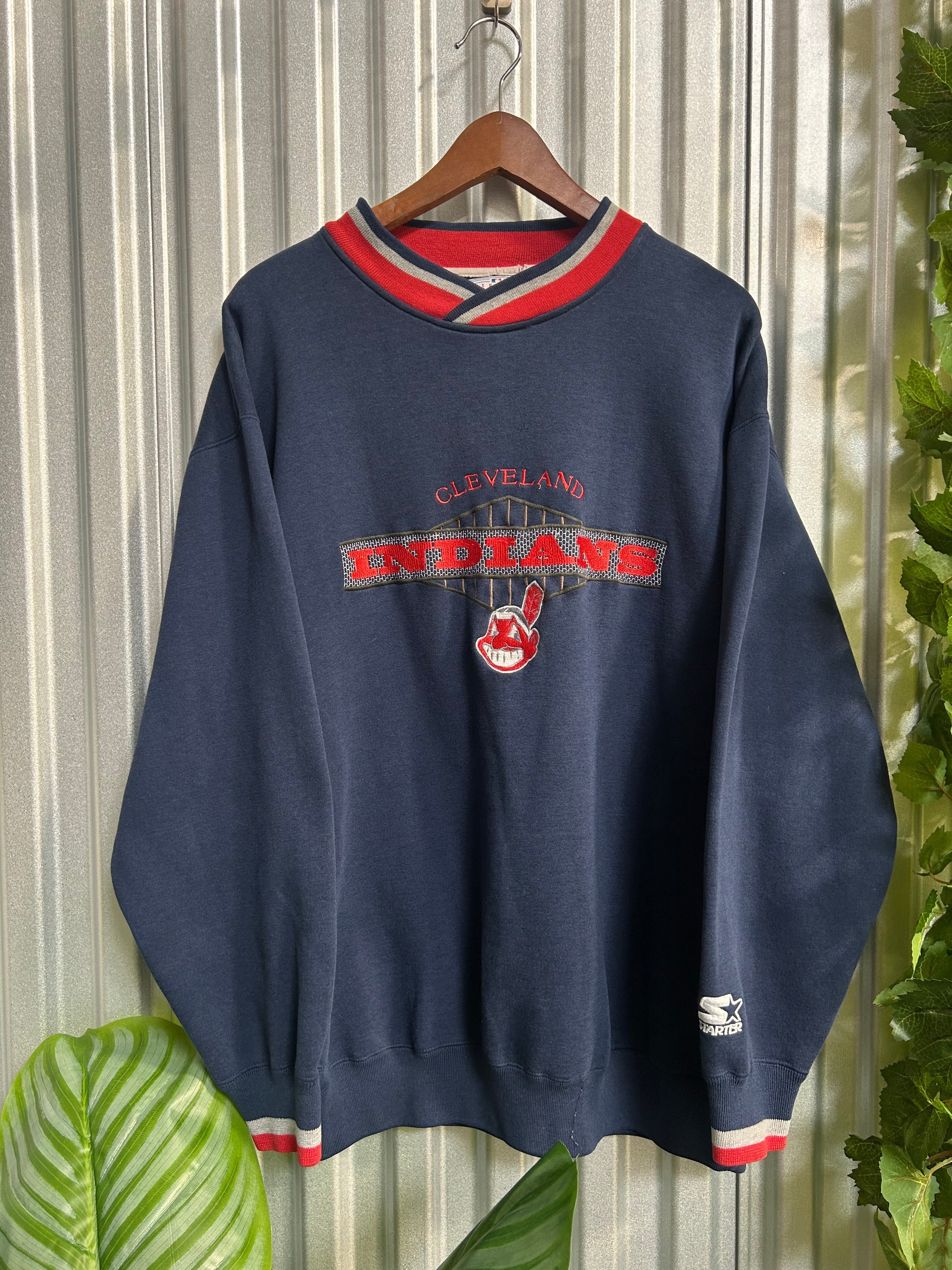 Vintage Cleveland Indians Starter Embroidered Crewneck- Size XL