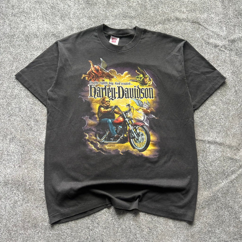 Vintage Harley Davidson On The Eighth Day God Created T-shirt