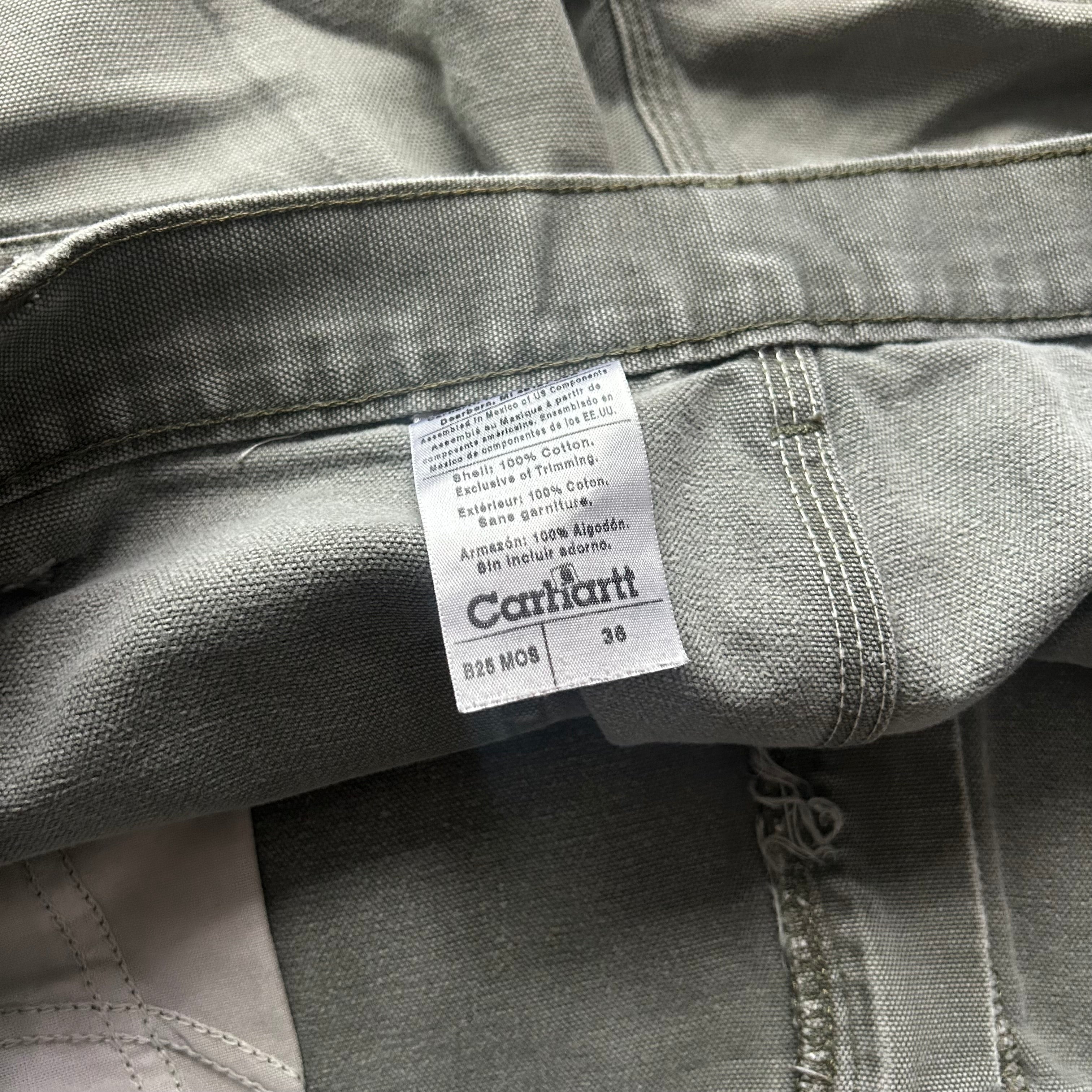 Vintage Distressed Olive Green Carhartt Carpenter Jorts