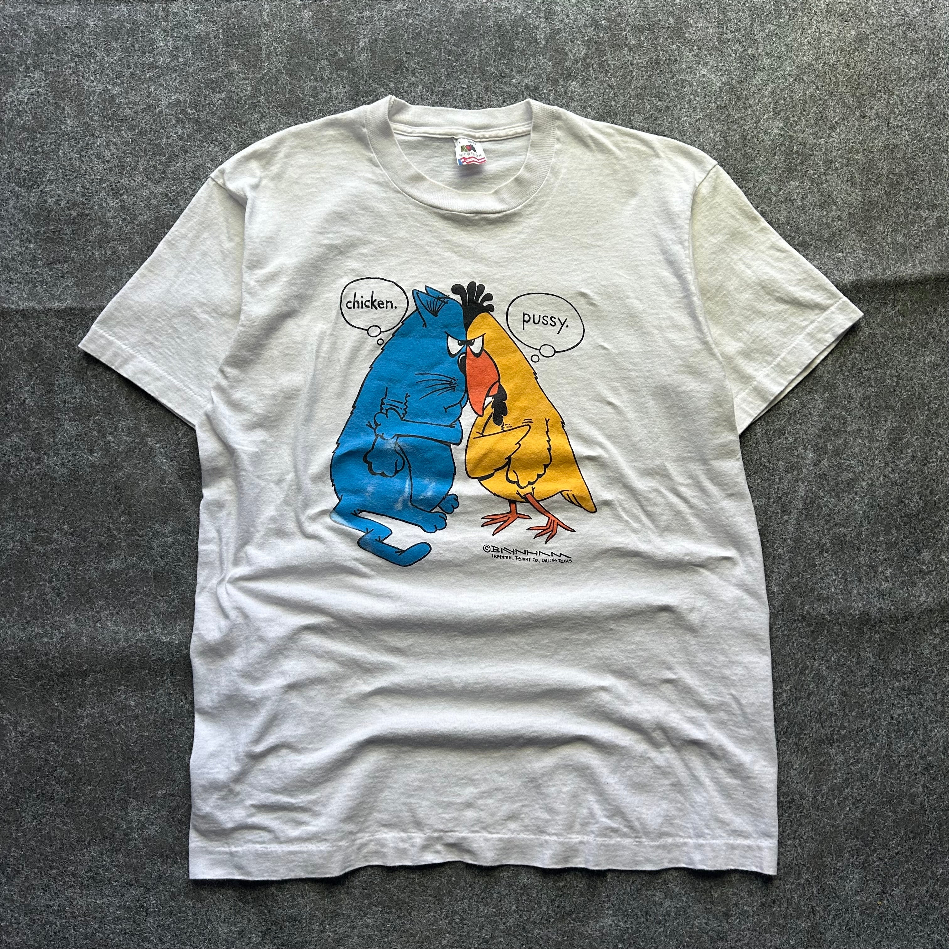 Vintage Chicken & Pussy Parody T-shirt