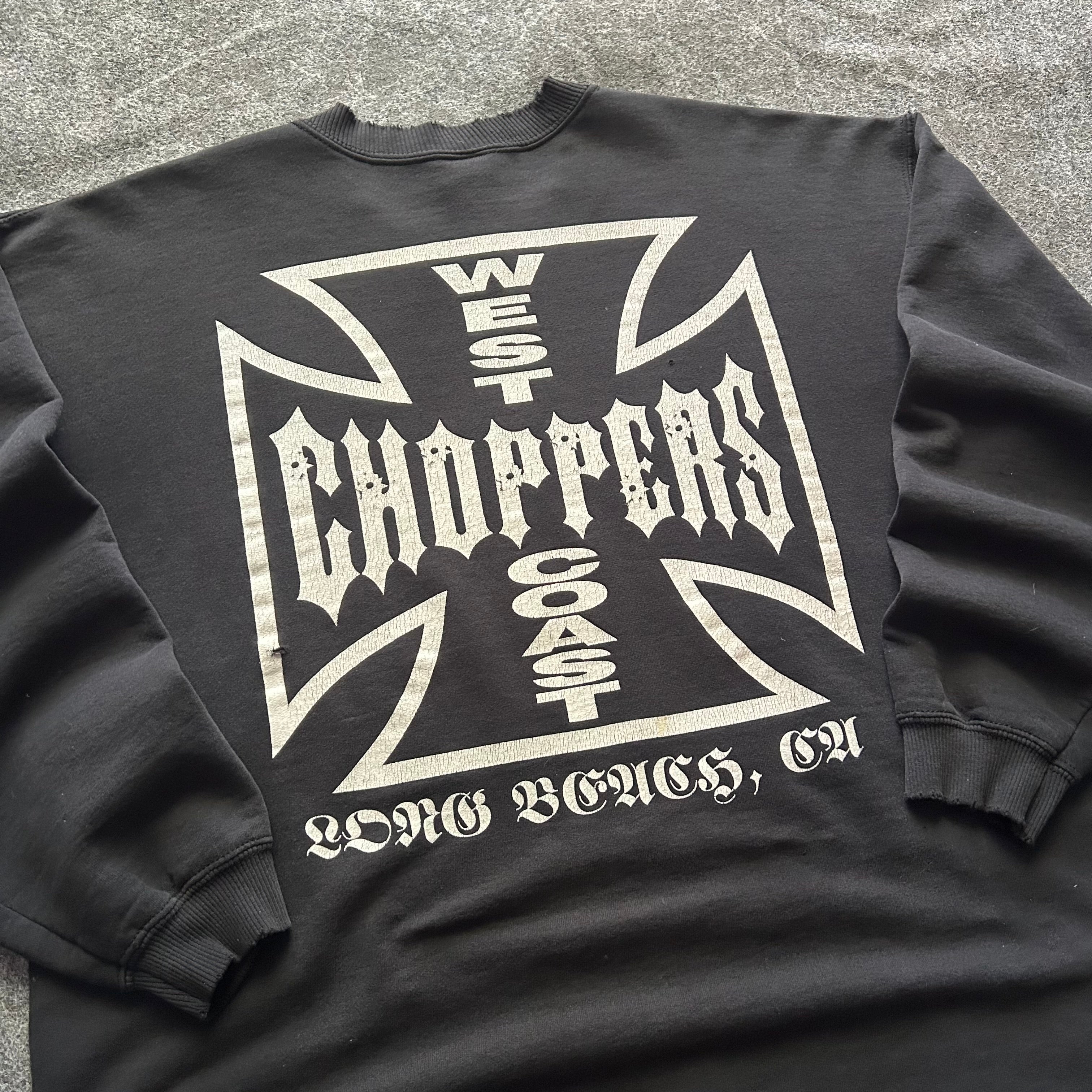 Vintage West Coast Choppers Bullet Hole Cropped Crewneck
