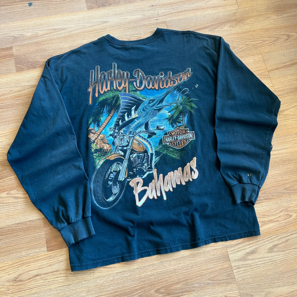 Vintage Harley Davidson Bahamas Long Sleeve Shirt - Size XL