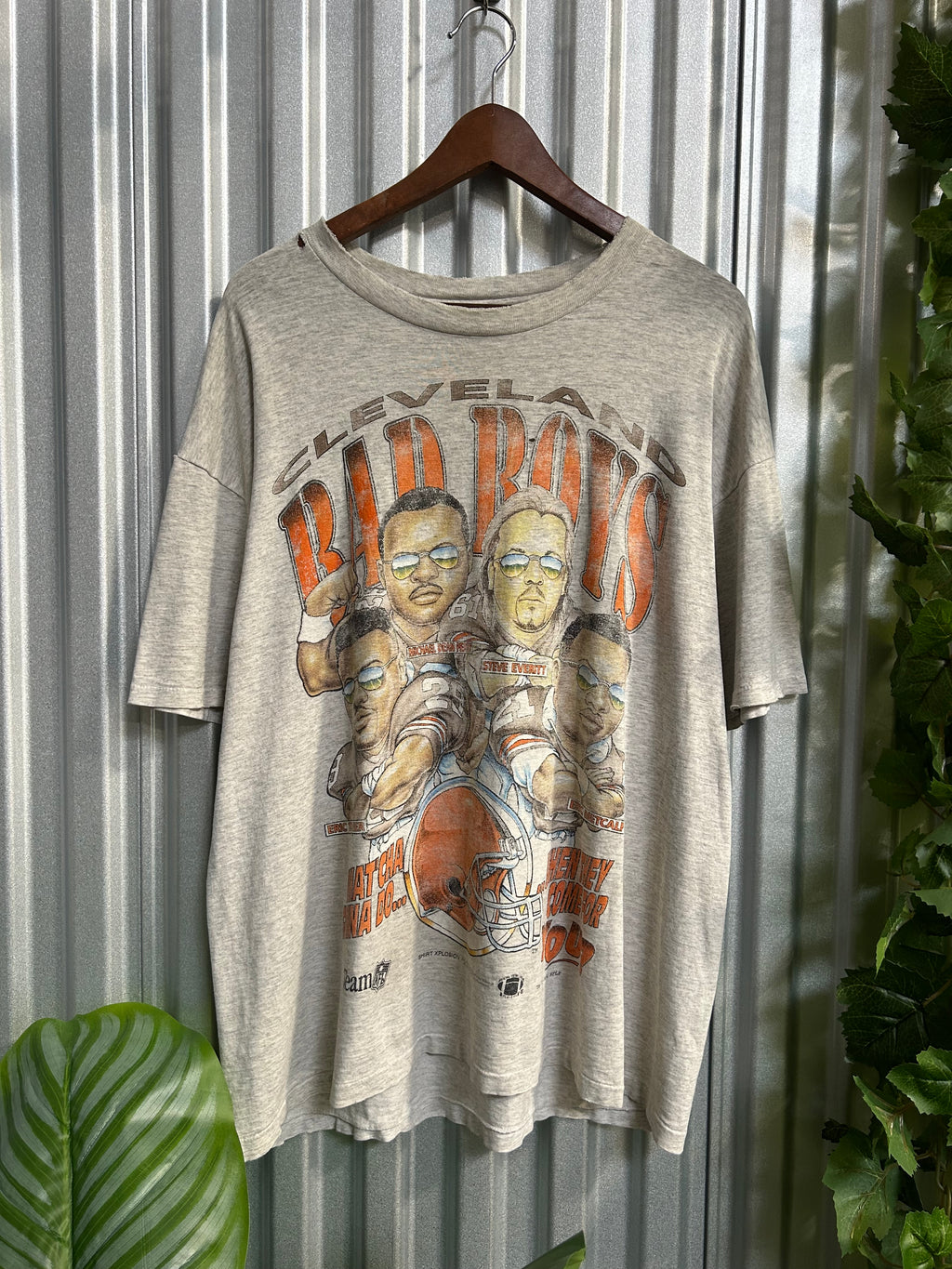 Vintage Cleveland Browns Bad Boys Caricature Distressed T-shirt - Size XL