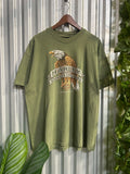 Vintage Harley Davidson Green Free & Proud Eagle T-shirt - Size Xl