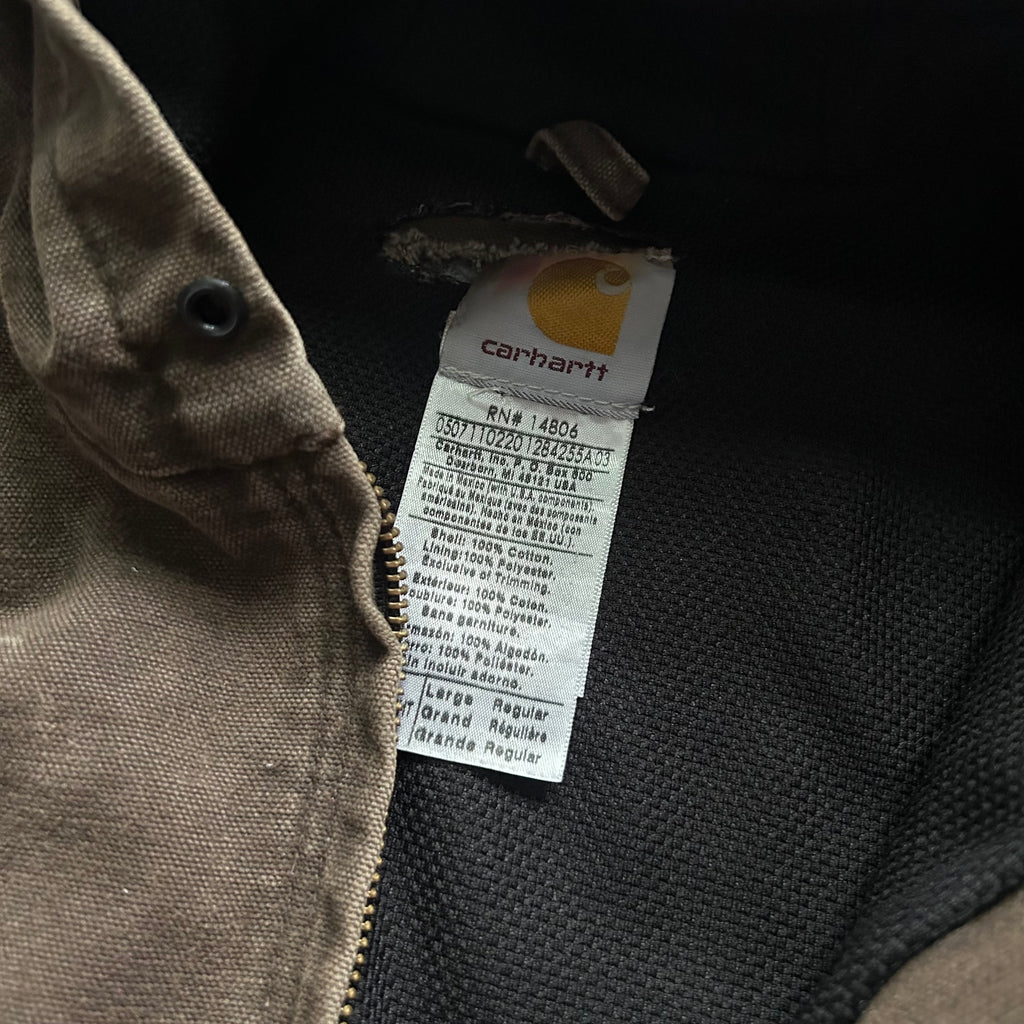Vintage Distressed Brown Carhartt Hooded Jacket
