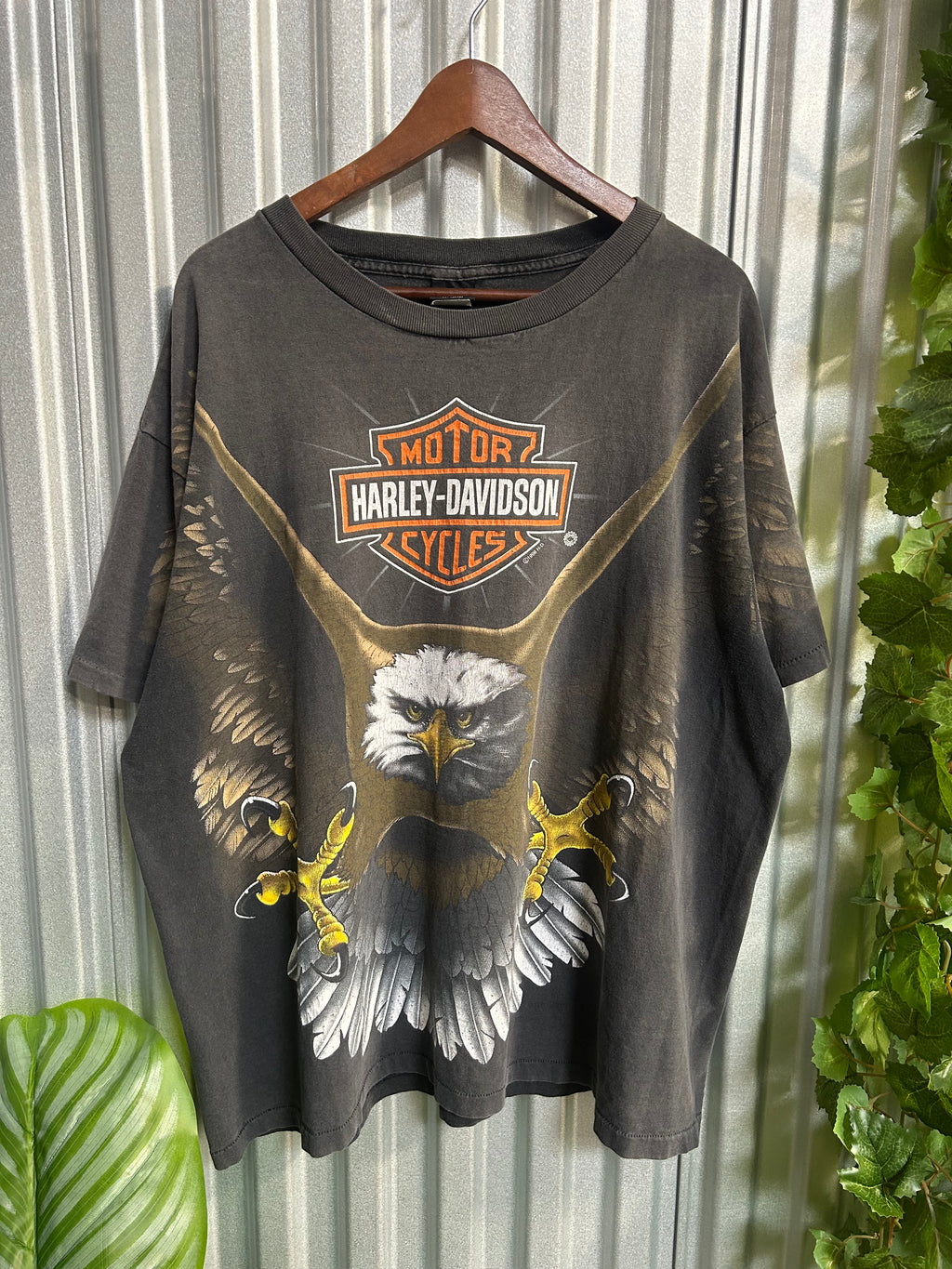 Vintage Harley Davidson Eagle AOP T-shirt - Size XL