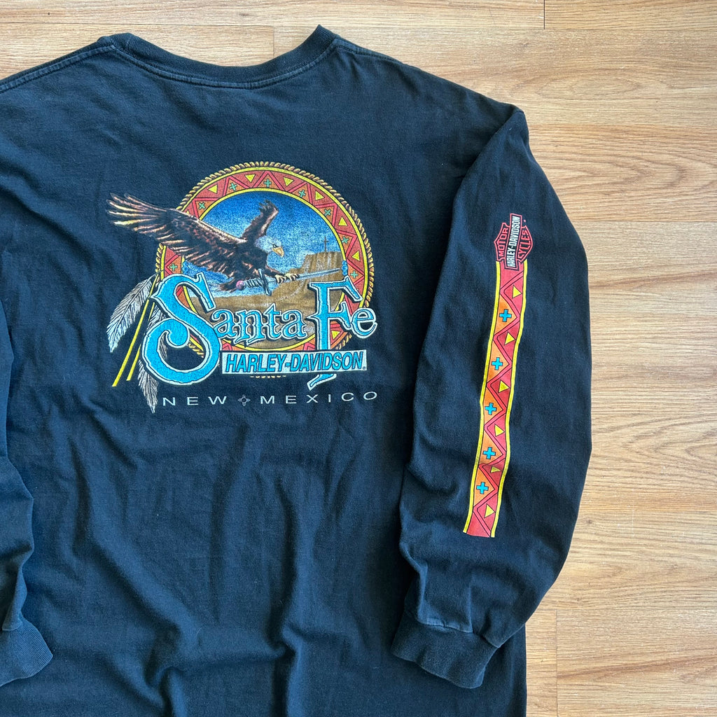 Vintage Harley Davidson Aztec Print Long Sleeve Shirt - Size 2XL