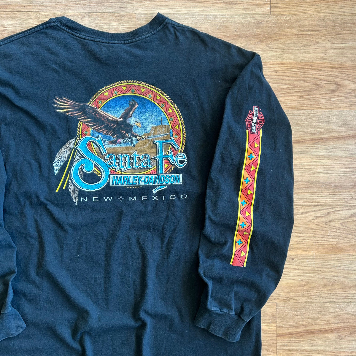 Vintage Harley Davidson Aztec Print Long Sleeve Shirt - Size 2XL