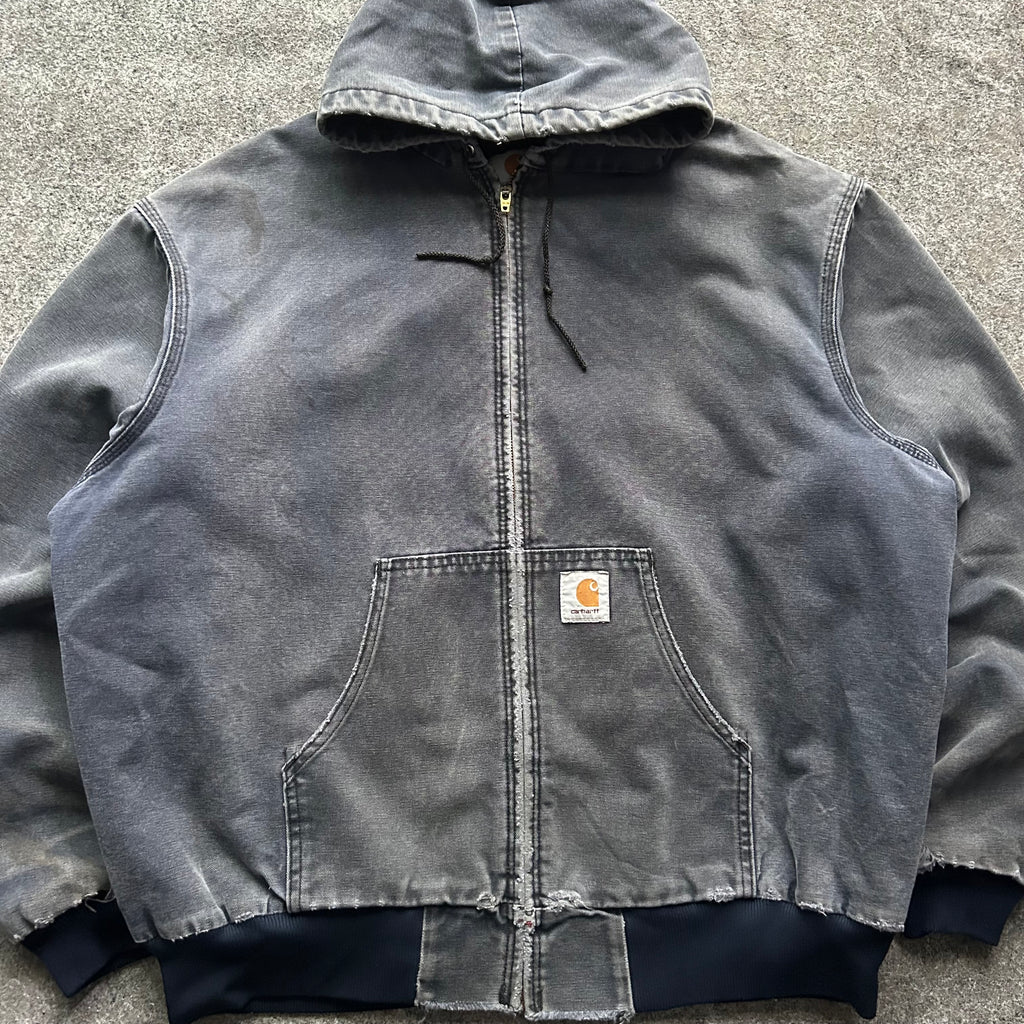 Vintage Distressed Navy Blue Carhartt Hooded Jacket