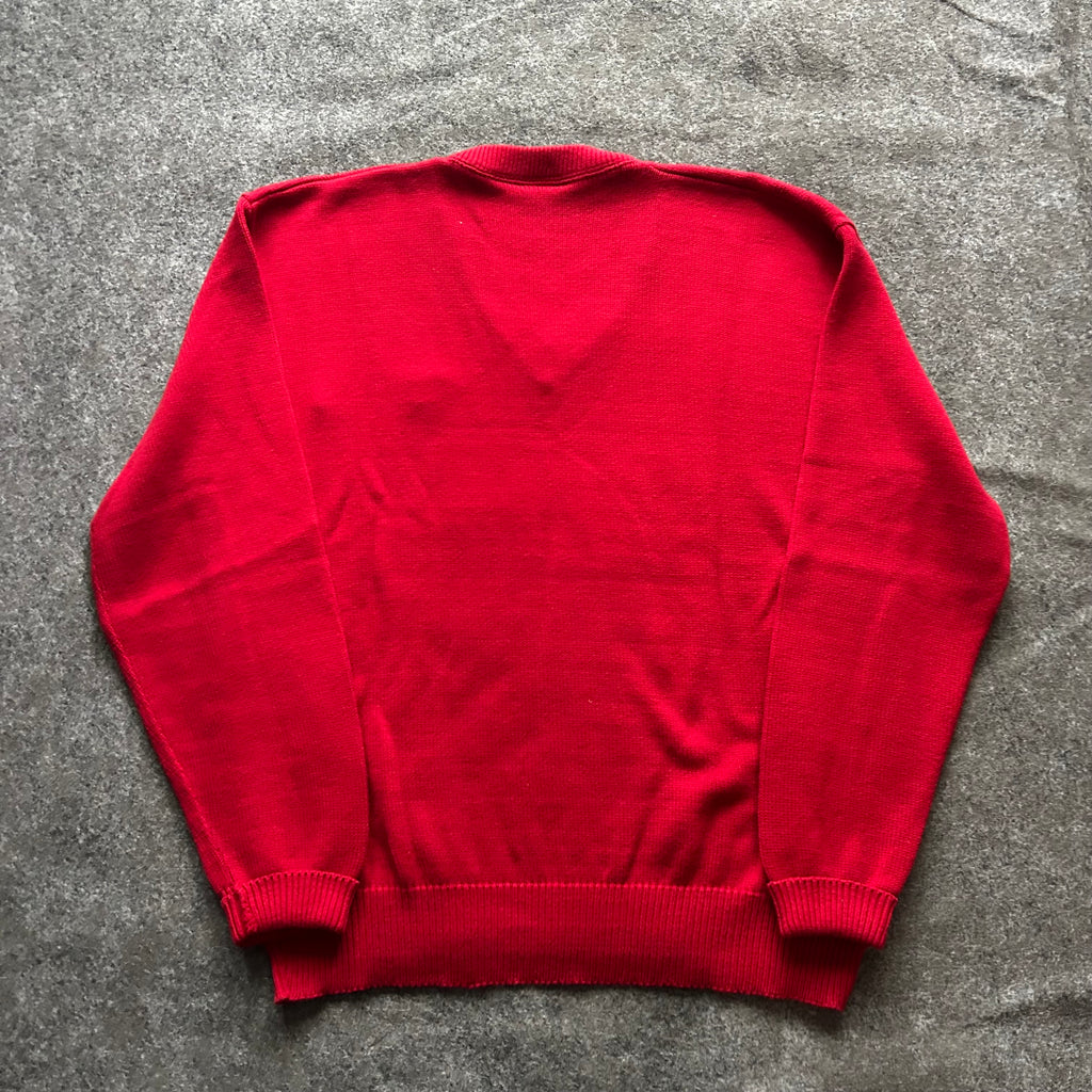Vintage Porsche V-Neck Red Sweater