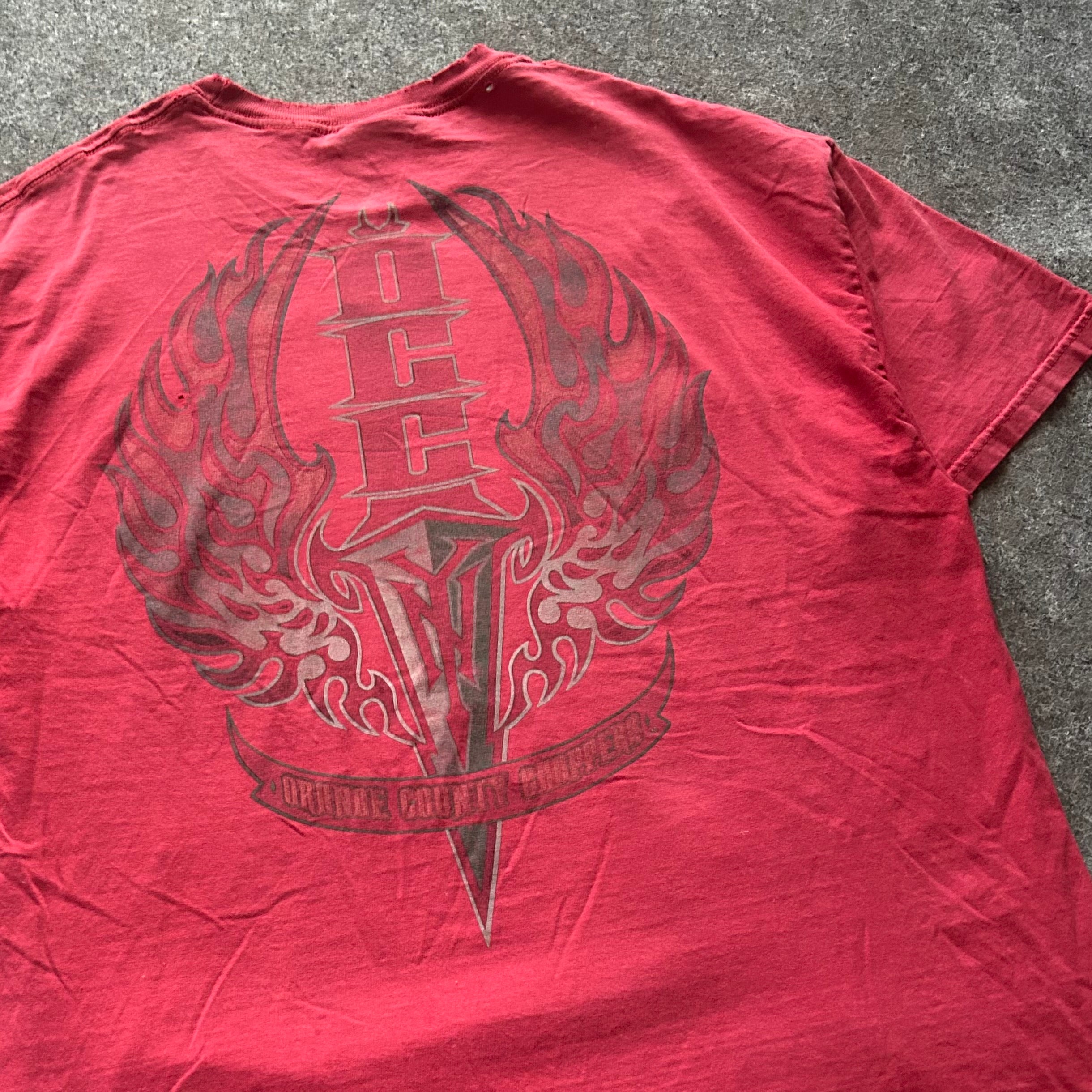 Vintage Distressed Orange County Choppers Red T-shirt