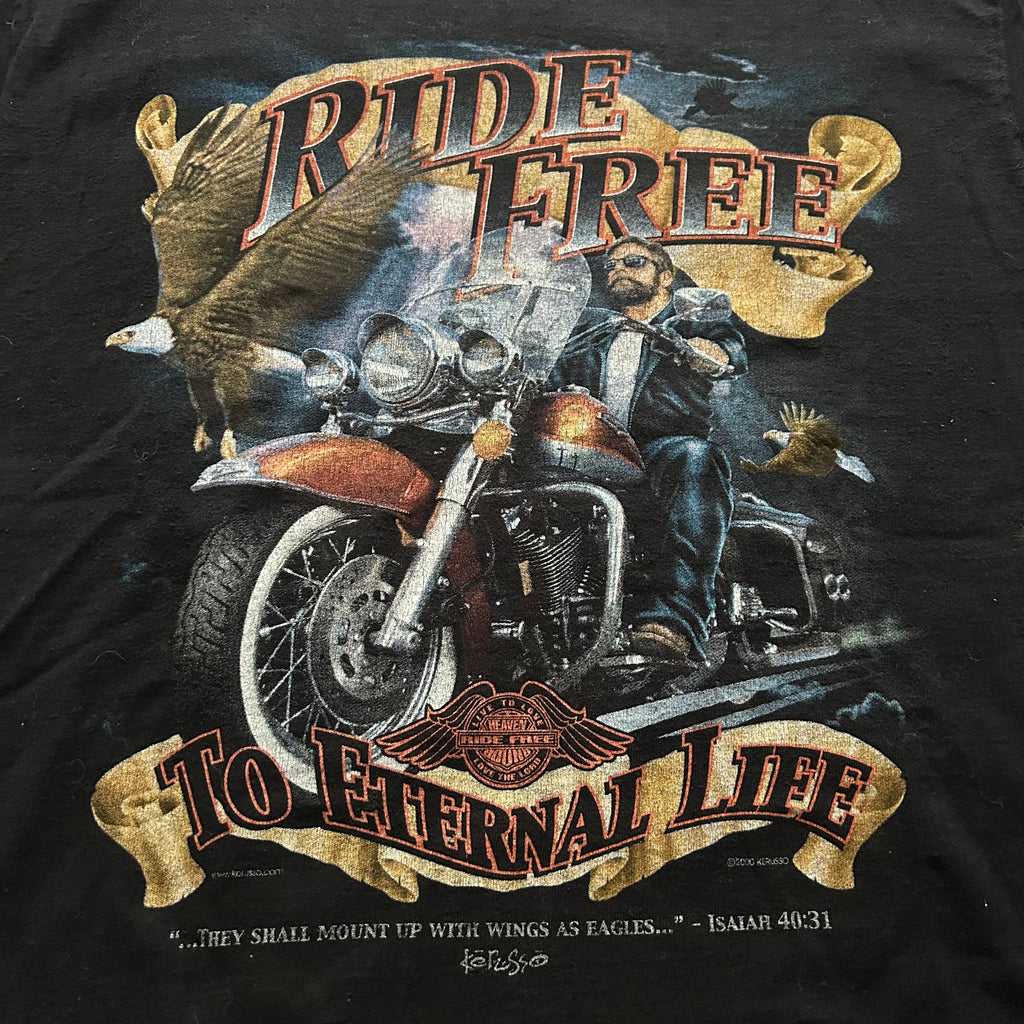 Vintage Ride Free To Eternal Life Jesus Biker T-shirt