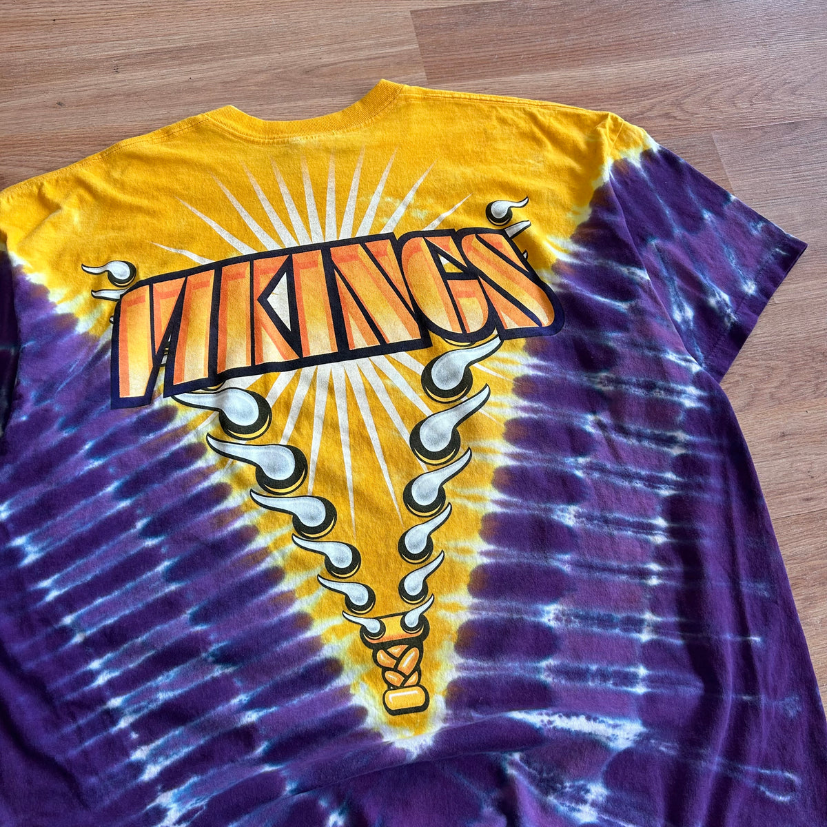 Vintage Minnesota Vikings Tie Dye AOP T-shirt - Size 2XL