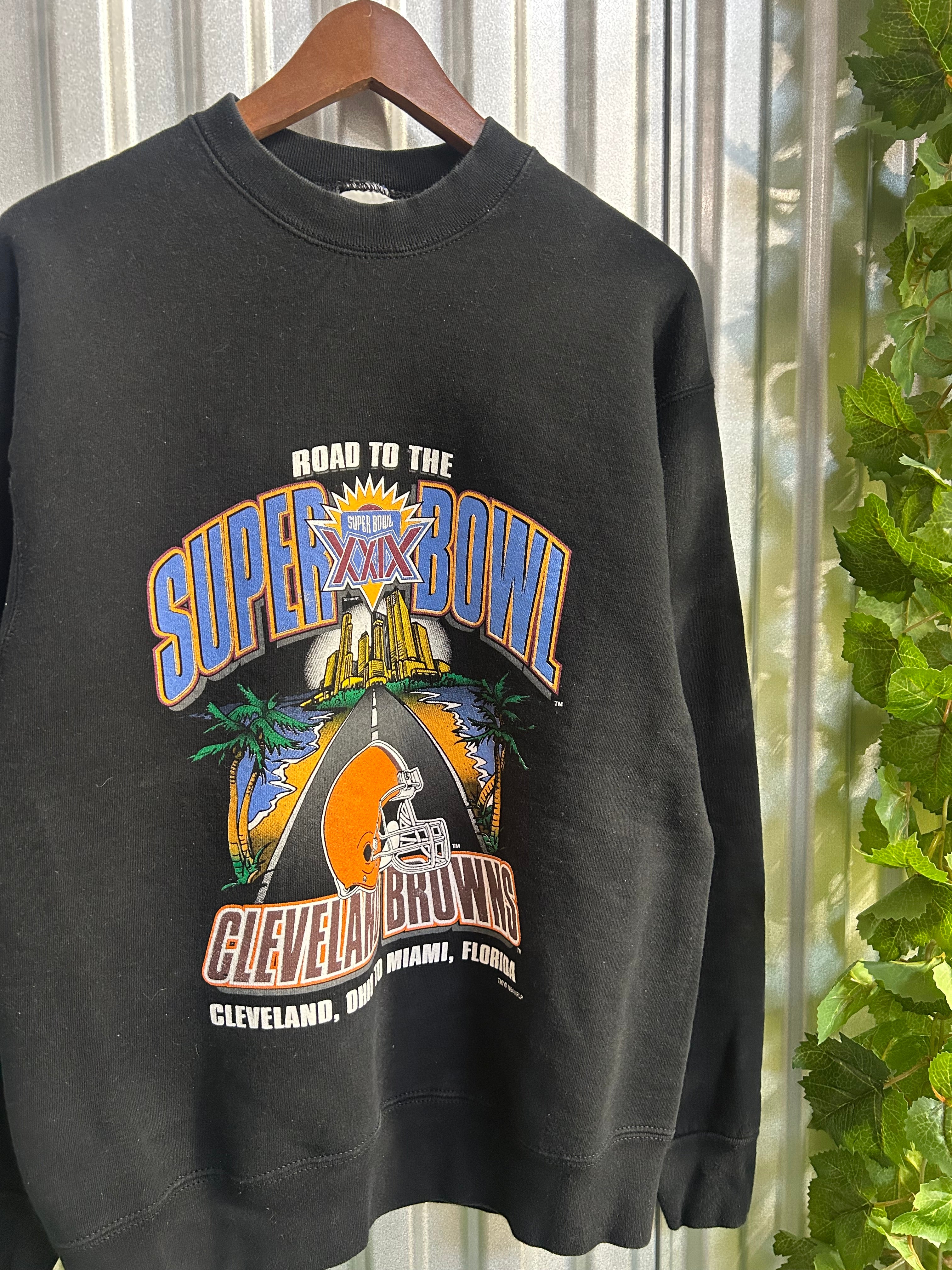 Vintage Cleveland Browns Road To The Superbowl Crewneck- Size Large