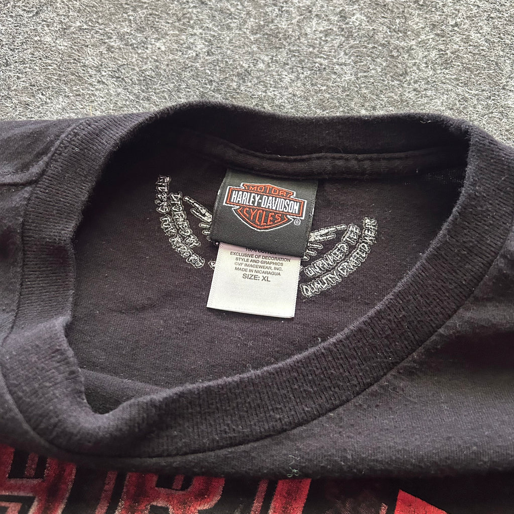Vintage Harley Davidson Skull & Engine Cropped T-shirt
