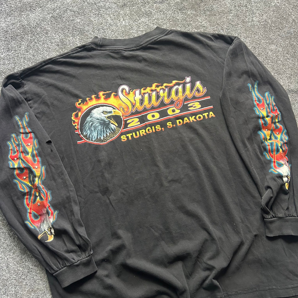 Vintage Sturgis Biker Flame Long Sleeve Shirt