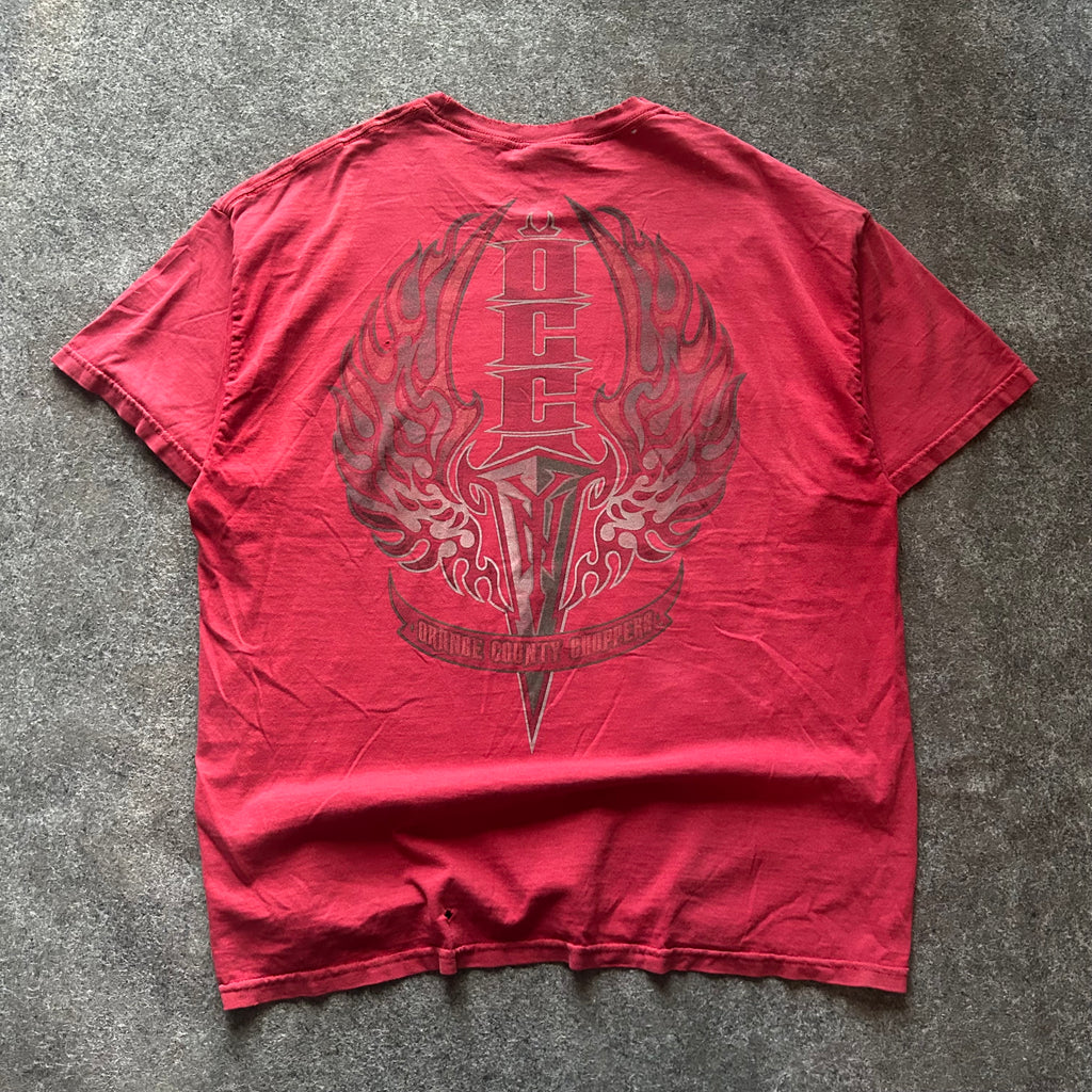 Vintage Distressed Orange County Choppers Red T-shirt