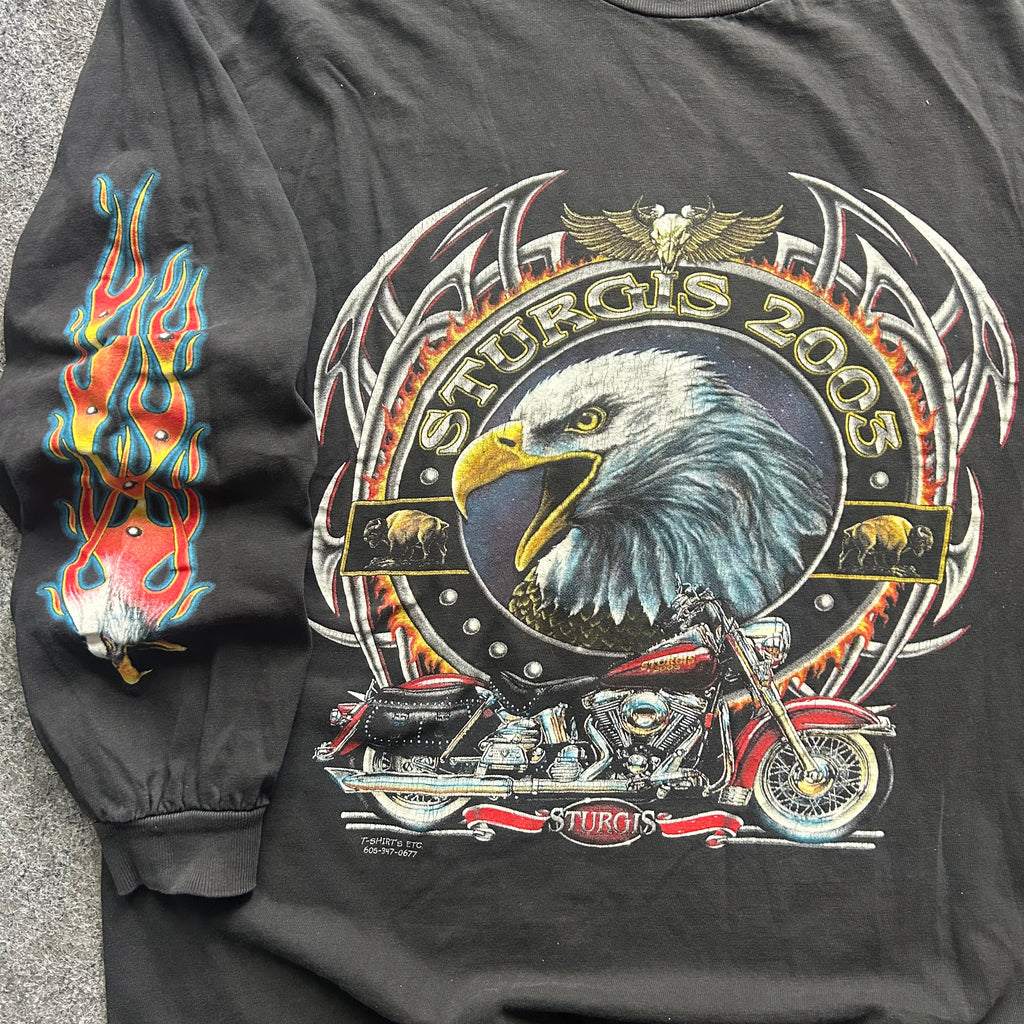 Vintage Sturgis Biker Flame Long Sleeve Shirt