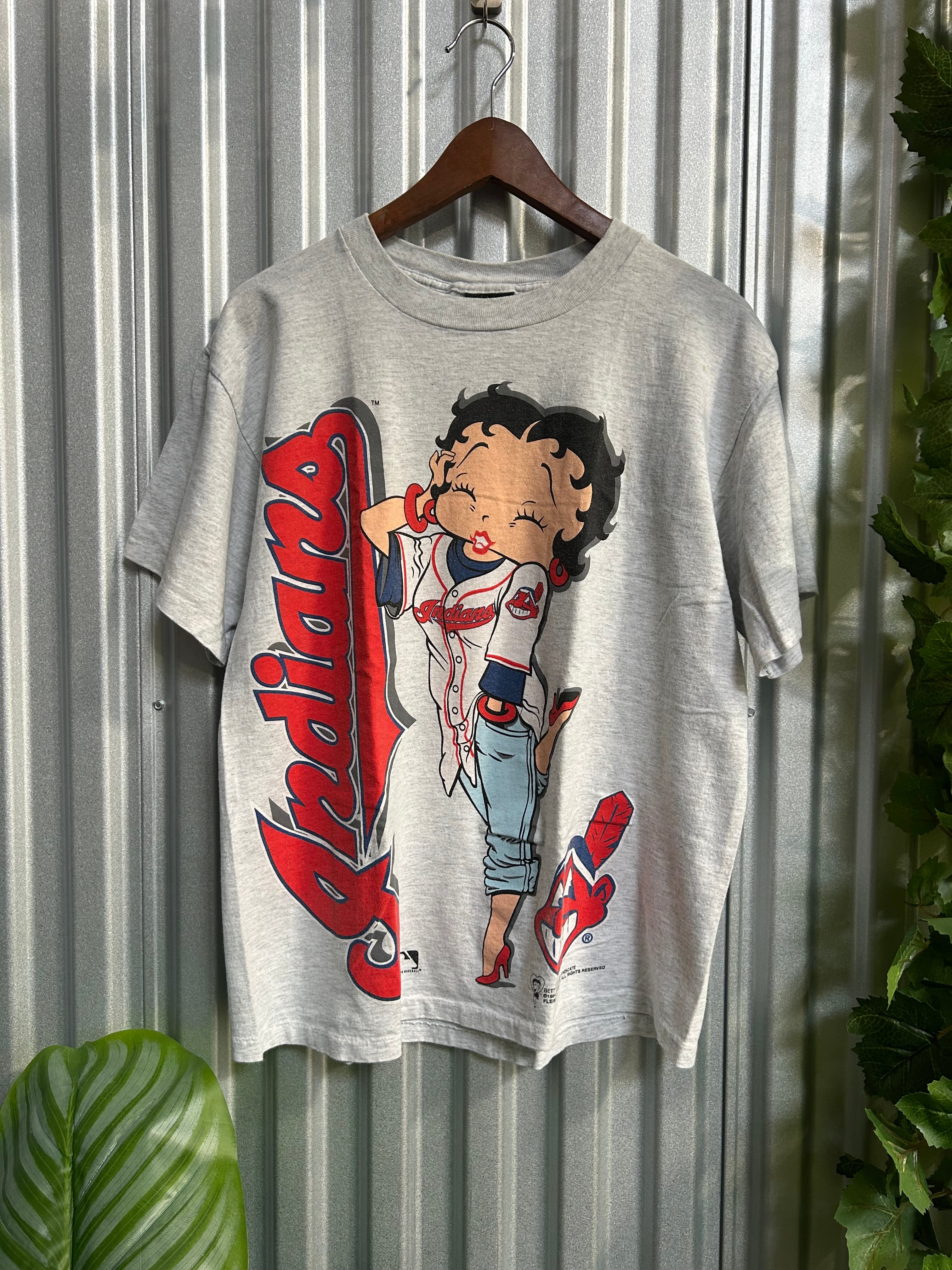 Vintage Cleveland Indians Betty Boop T-shirt - Size Large