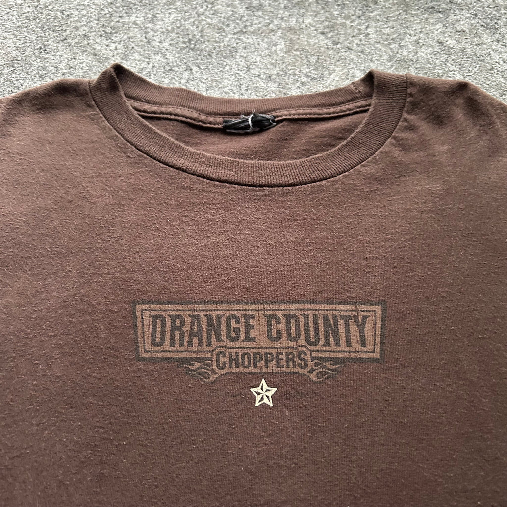 Vintage Orange County Choppers Brown Spell Out Long Sleeve Shirt