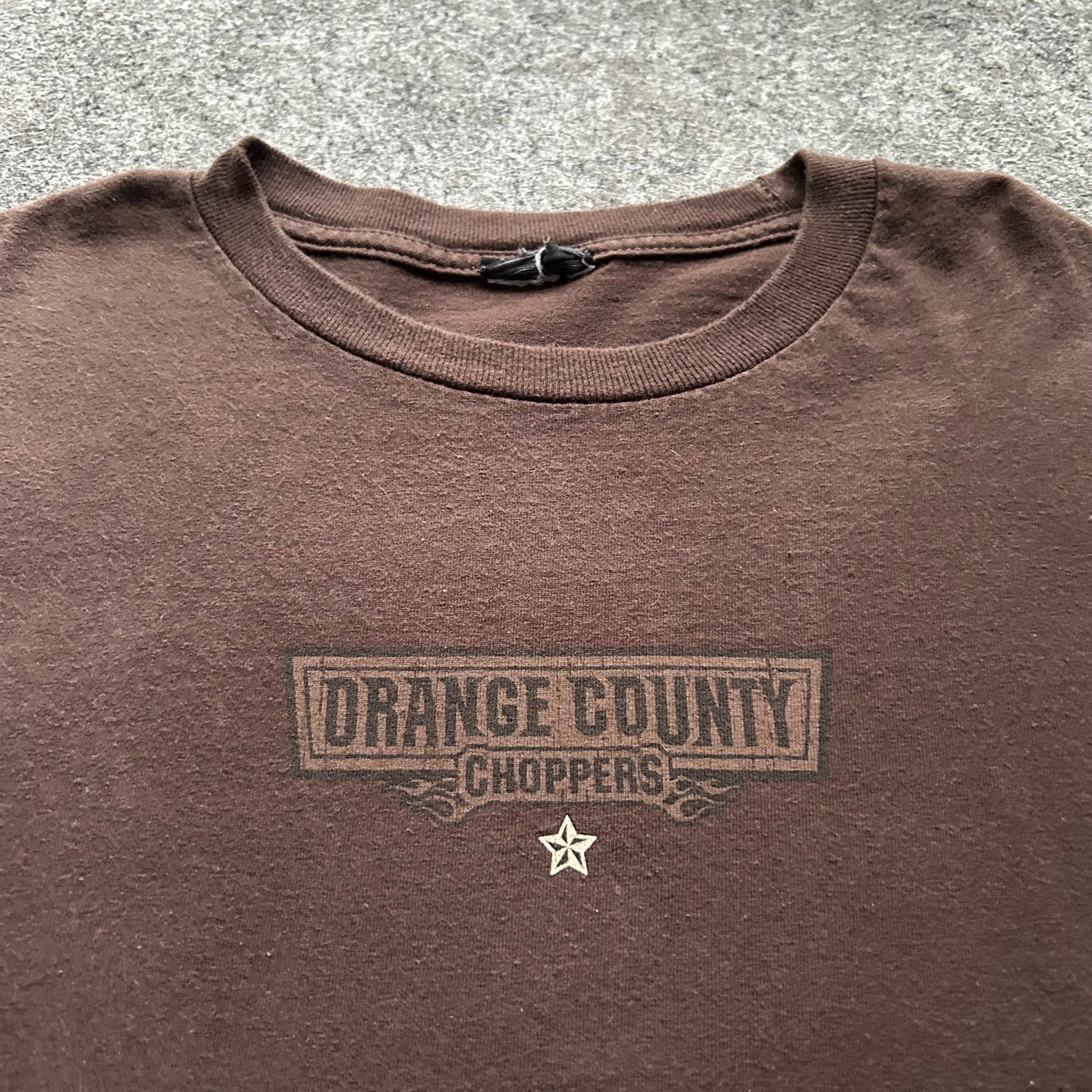 Vintage Orange County Choppers Brown Spell Out Long Sleeve Shirt