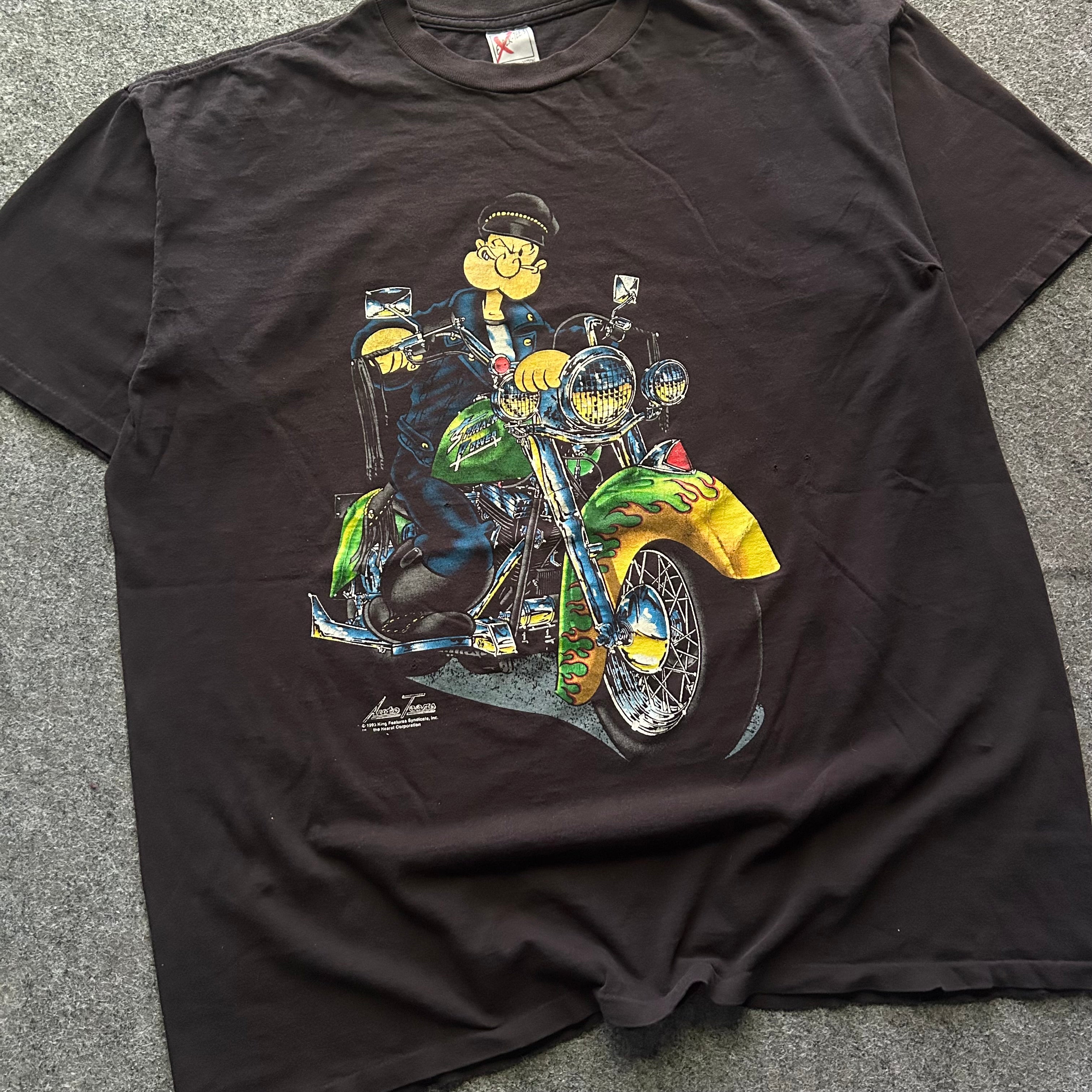 Vintage Popeyes Biker T-shirt