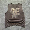 Vintage Harley Davidson 3D Emblem Thrashed Cut Off T-shirt