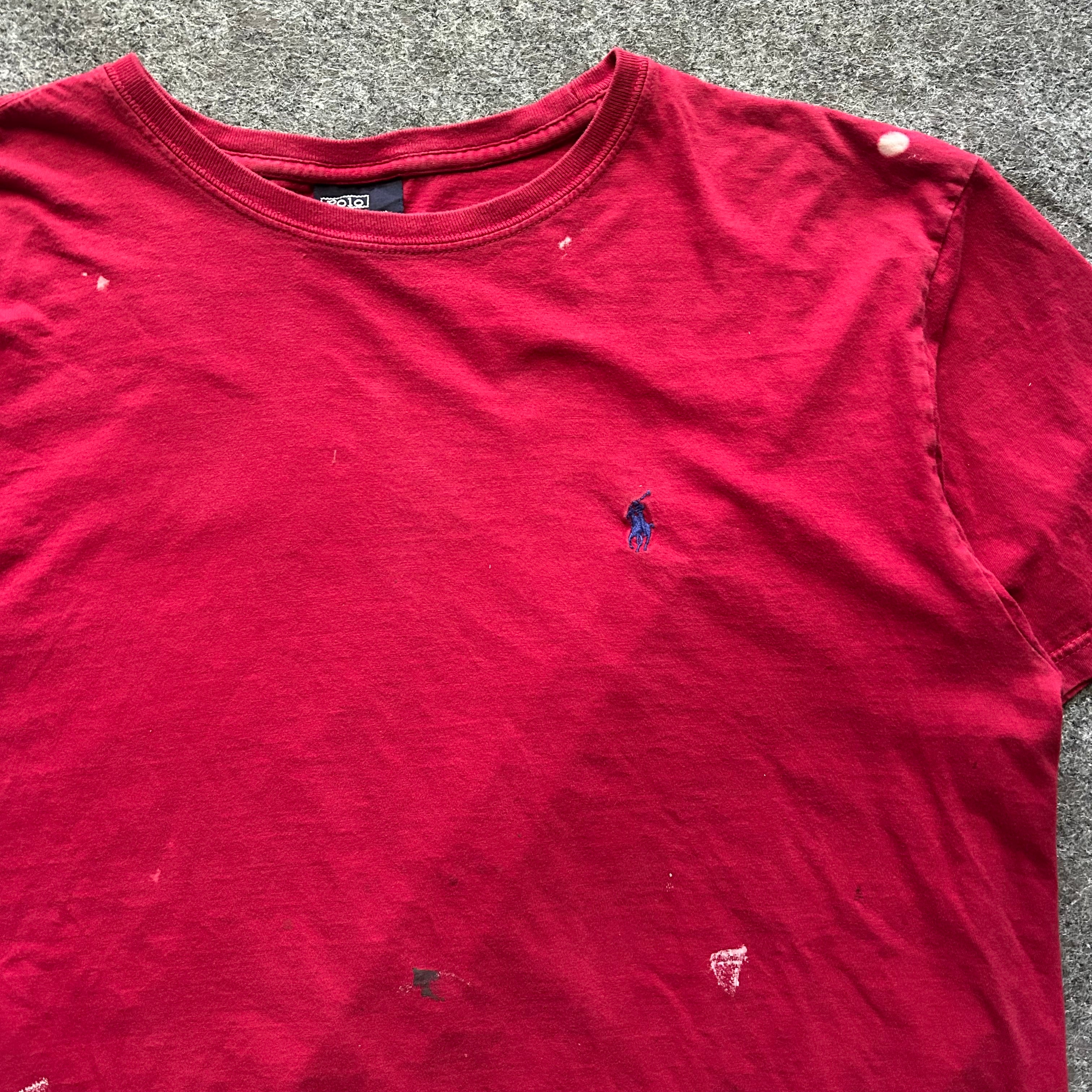 Vintage Distressed Polo Ralph Lauren Red T-shirt