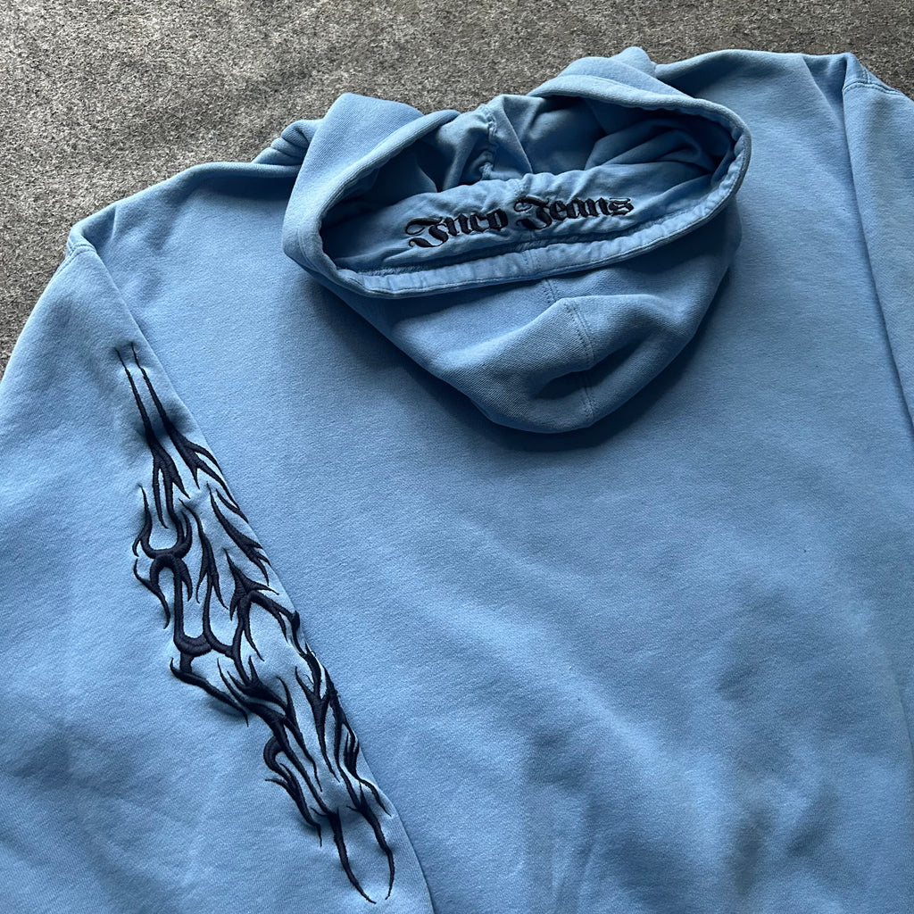 Vintage JNCO Tribal Embroidered Baby Blue Hoodie