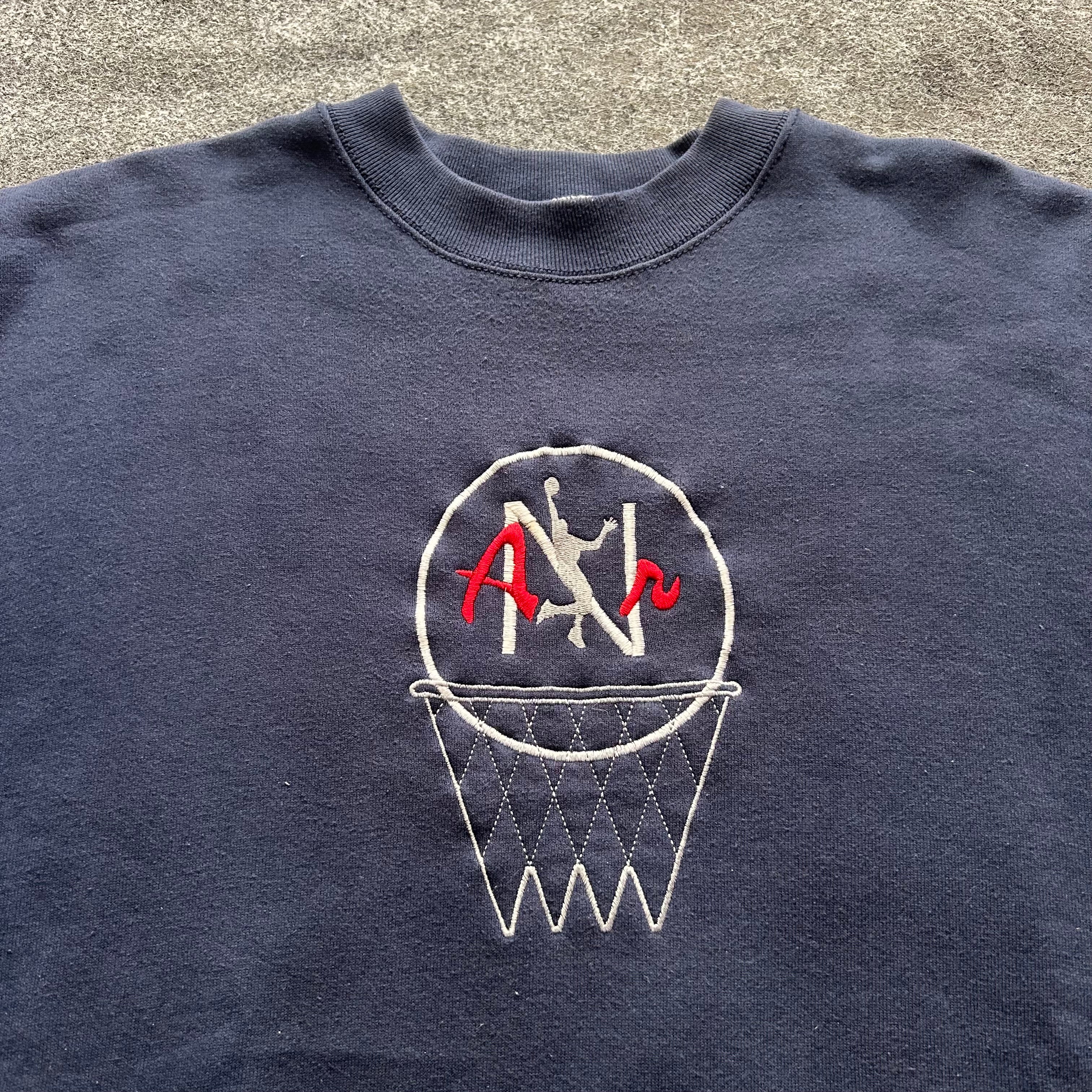 Vintage Nike Air Embroidered Navy Bootleg Crewneck