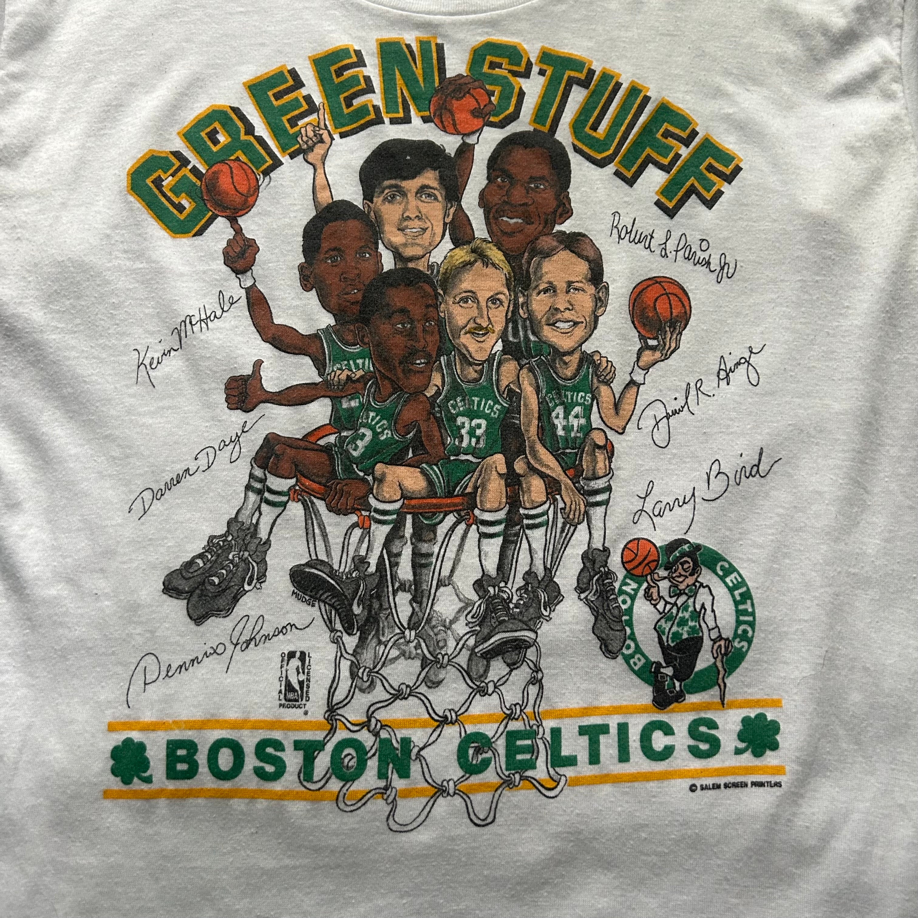 Vintage Boston Celtics Green Stuff Caricature T-shirt