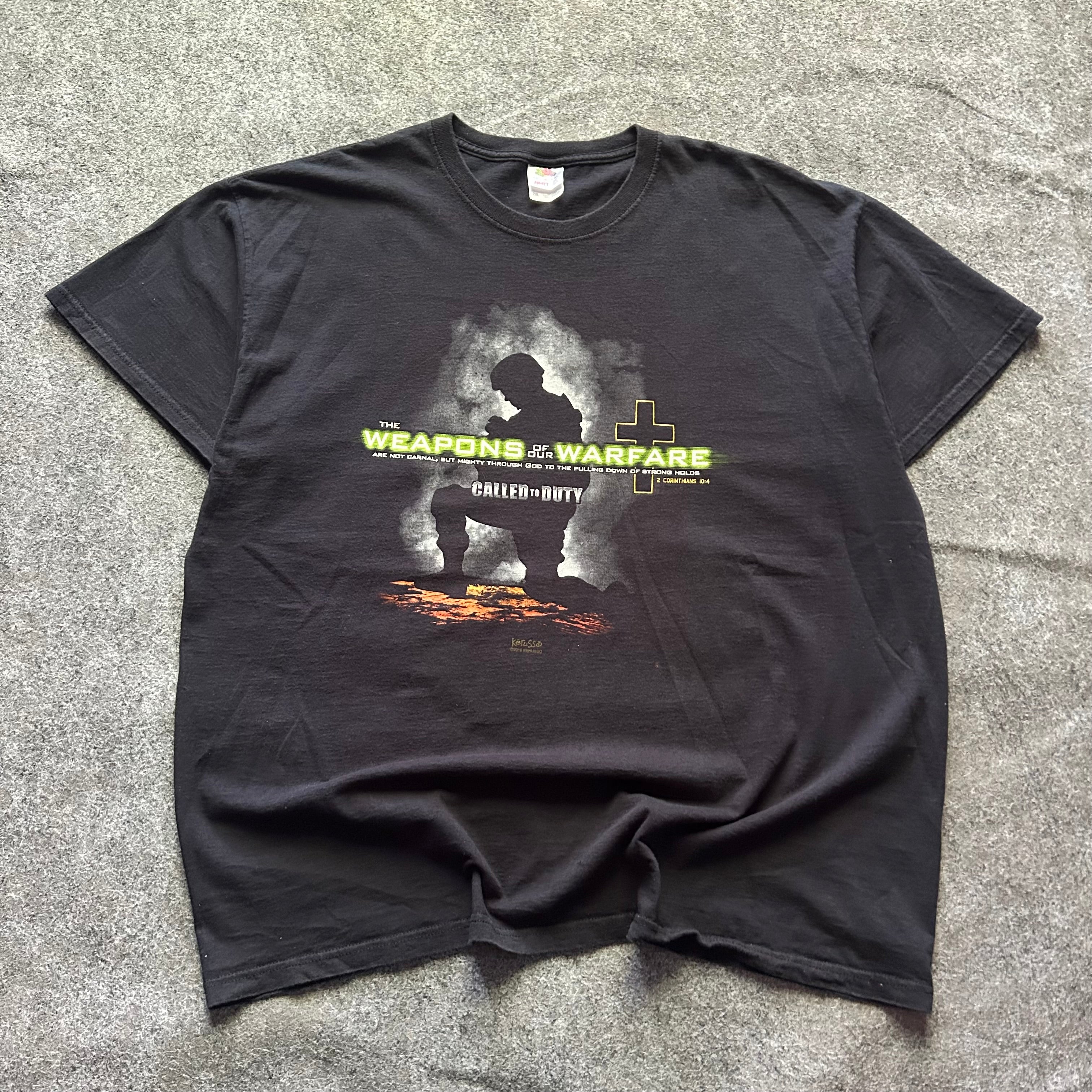 Vintage Weapons Of Warfare Call Of Duty Jesus T-shirt