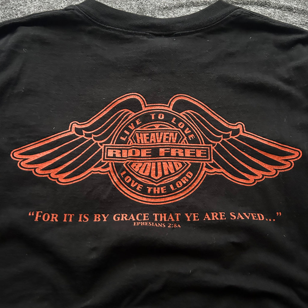 Vintage Ride Free To Eternal Life Jesus Biker T-shirt