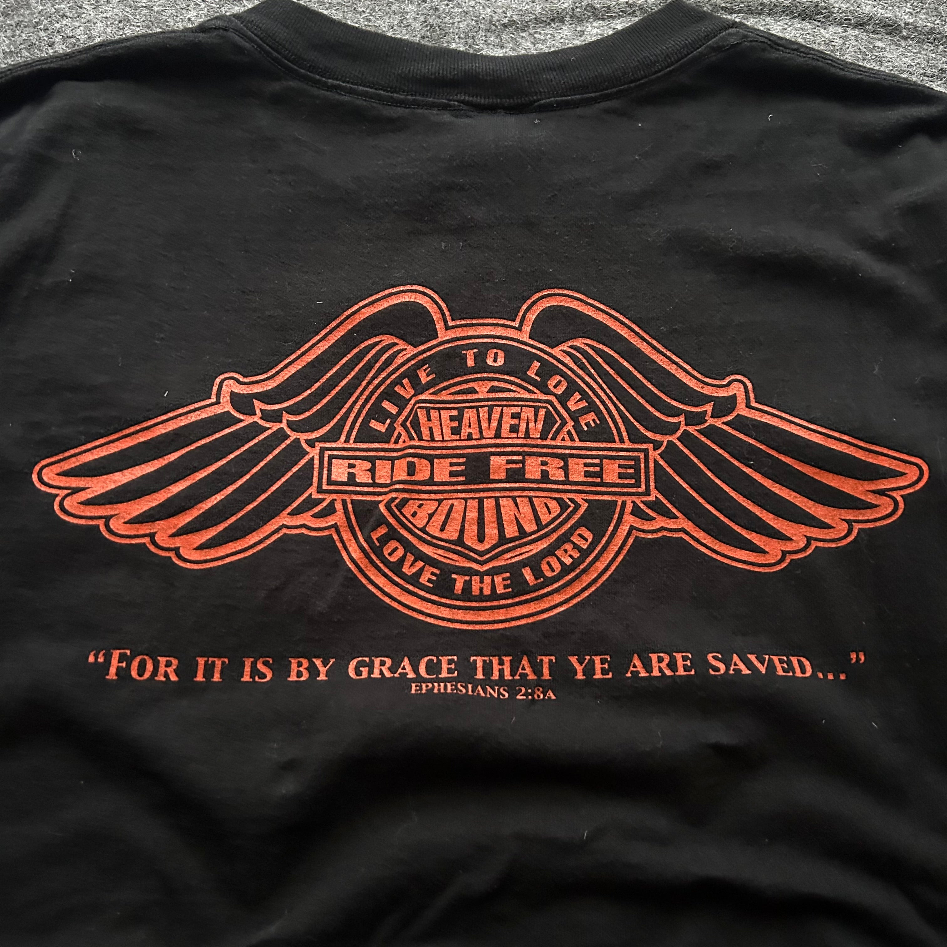 Vintage Ride Free To Eternal Life Jesus Biker T-shirt