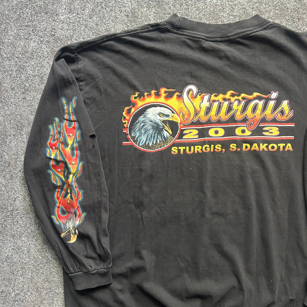Vintage Sturgis Biker Flame Long Sleeve Shirt