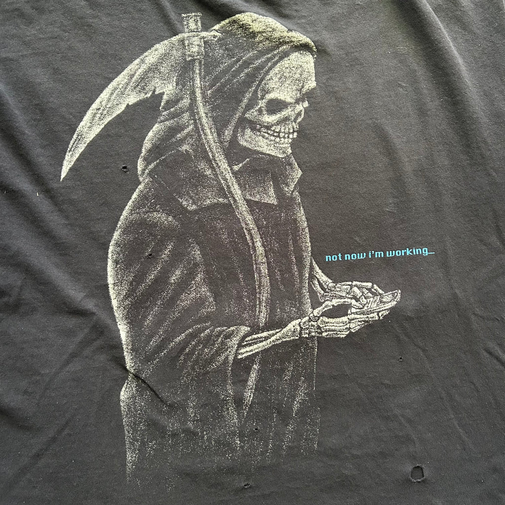 Vintage Distressed Grim Reaper Not Now I’m Working T-shirt