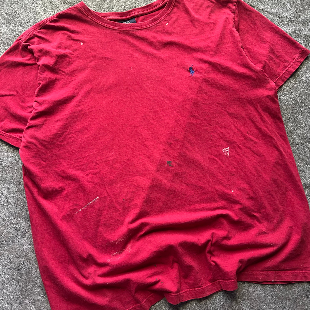 Vintage Distressed Polo Ralph Lauren Red T-shirt
