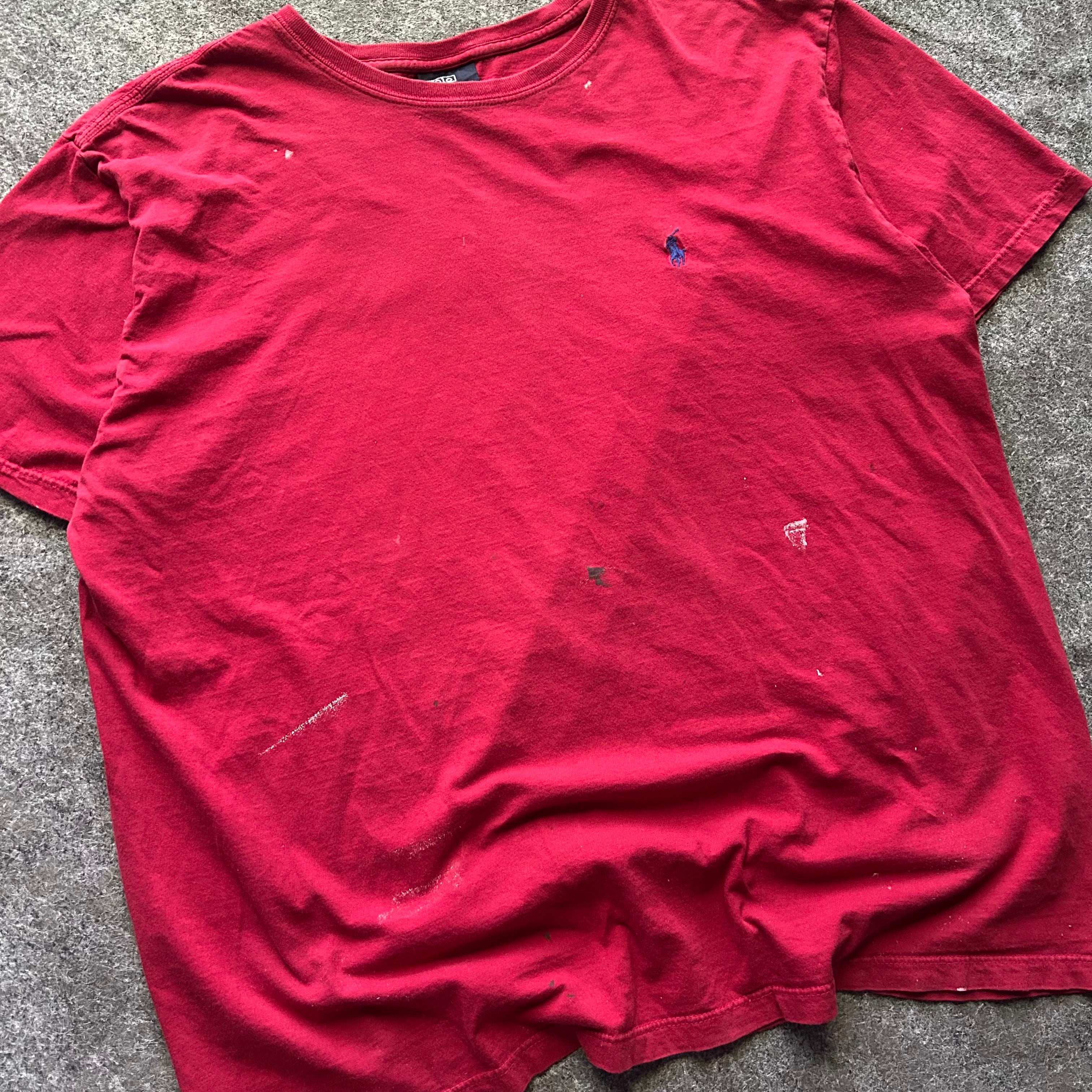 Vintage Distressed Polo Ralph Lauren Red T-shirt