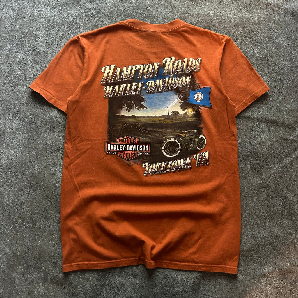 Vintage Harley Davidson Hampton Roads Orange T-shirt