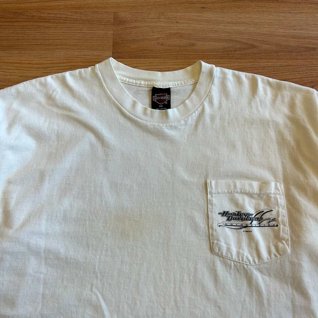Vintage Harley Davidson Freedom White Pocket T-shirt - Size 2XL