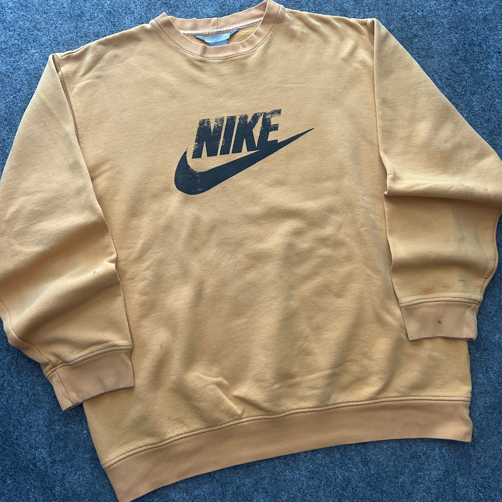 Vintage Nike Y2K Yellow Faded Crewneck