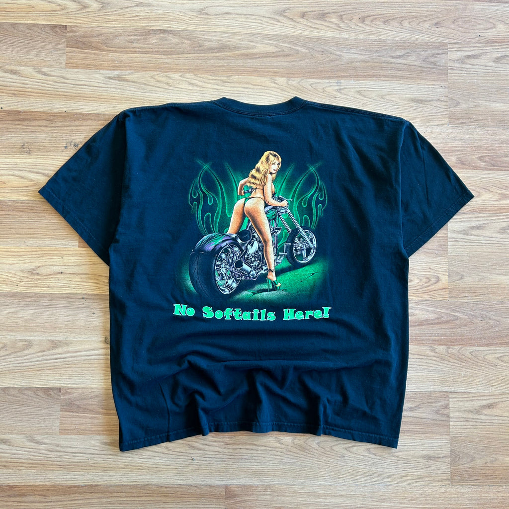 Vintage Lethal Threat Choppers Biker Pin-up T-shirt - Size 2XL