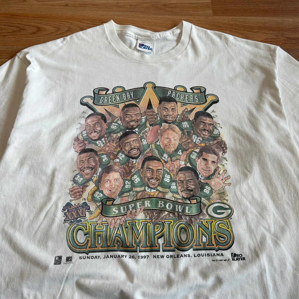 Vintage Green Bay Packers Super Bowl Big Head T-shirt - Size 2XL