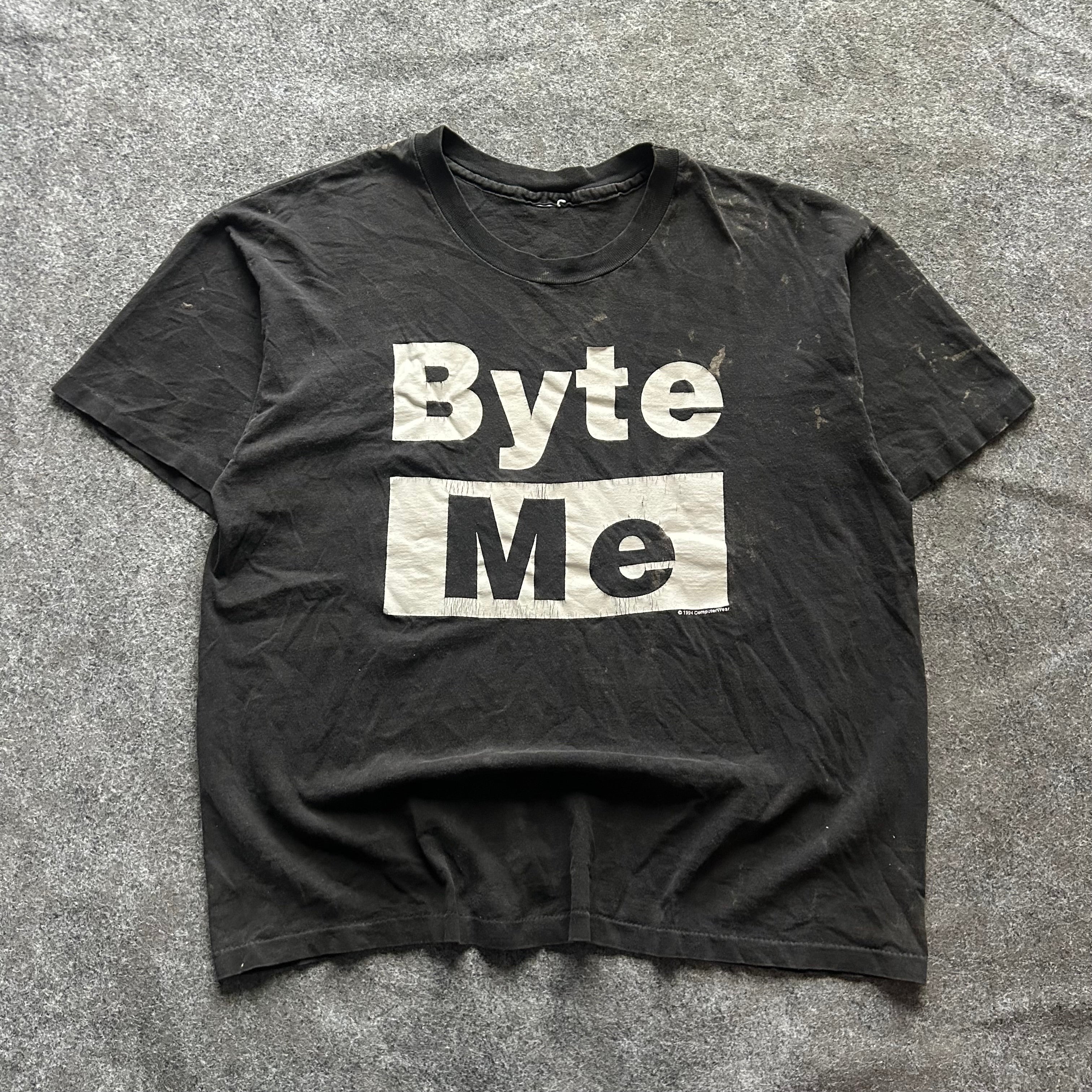 Vintage Byte Me Computer Tech Parody T-shirt