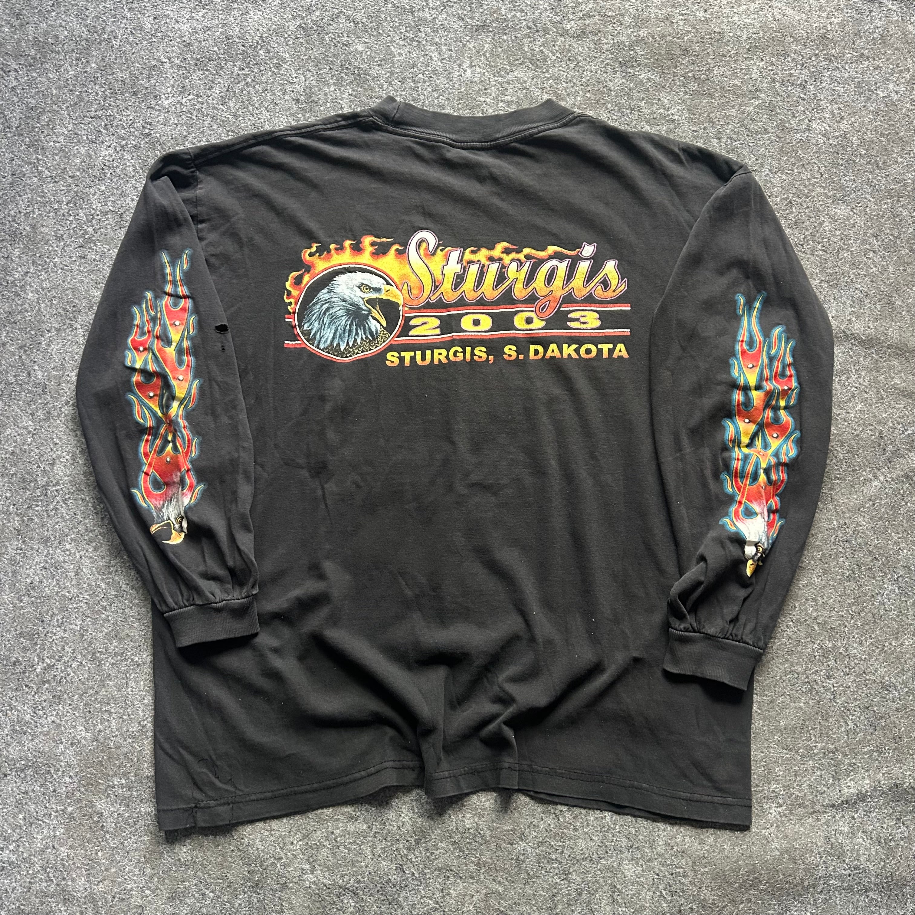Vintage Sturgis Biker Flame Long Sleeve Shirt